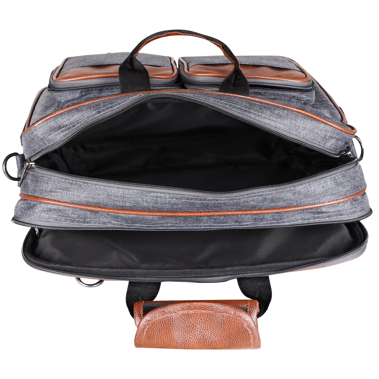 Grey & Tan Color Linen fabric 28L Messenger Bag BG98