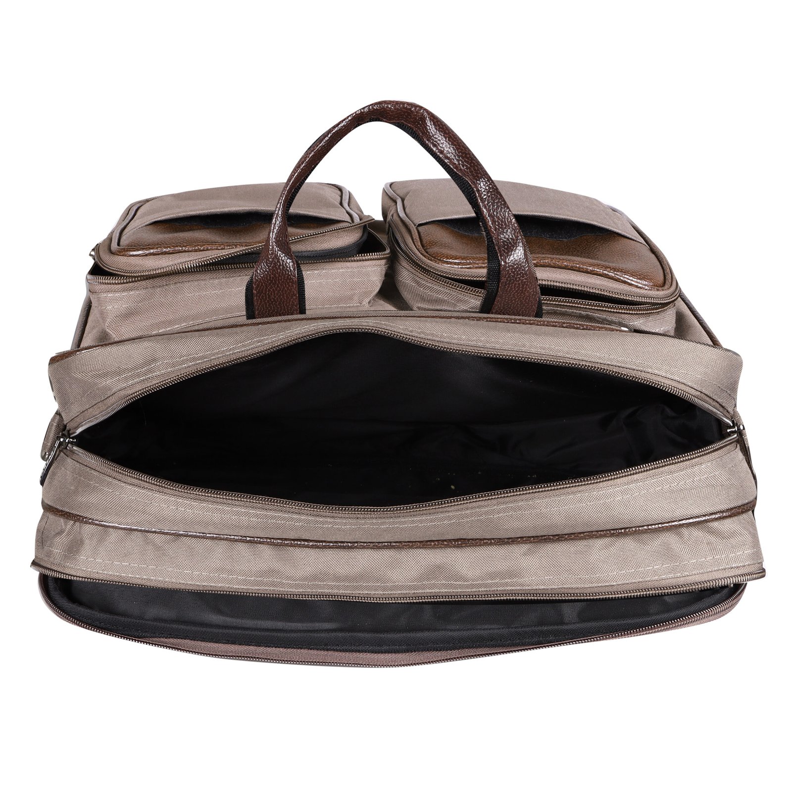 Grey & Brown Color PVC Coated Fabric 28L Messenger Bag BG101