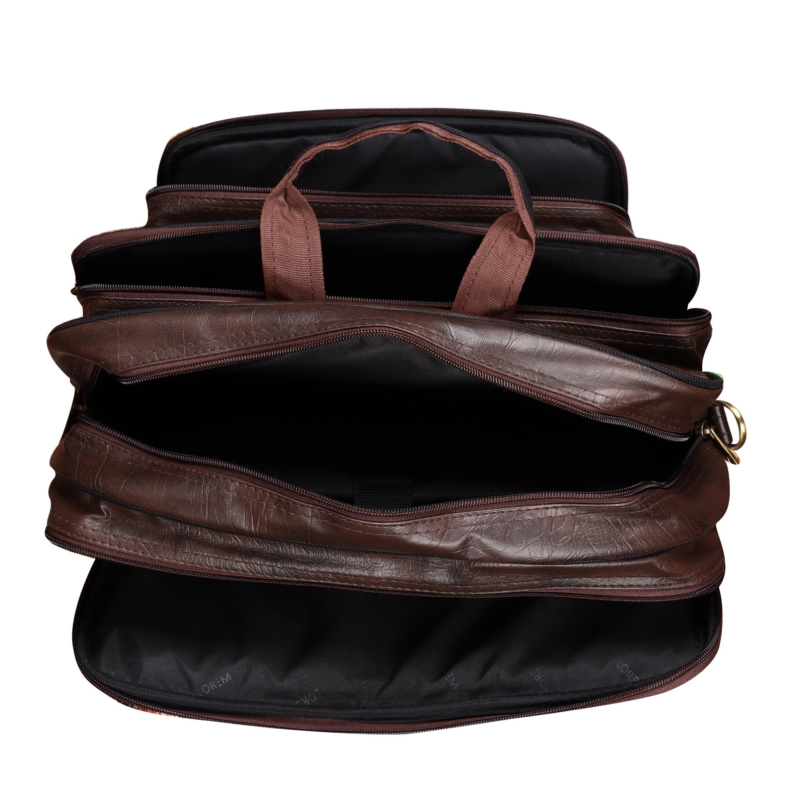 Brown & Black Color Faux Leather 28L Messenger Bag BG106