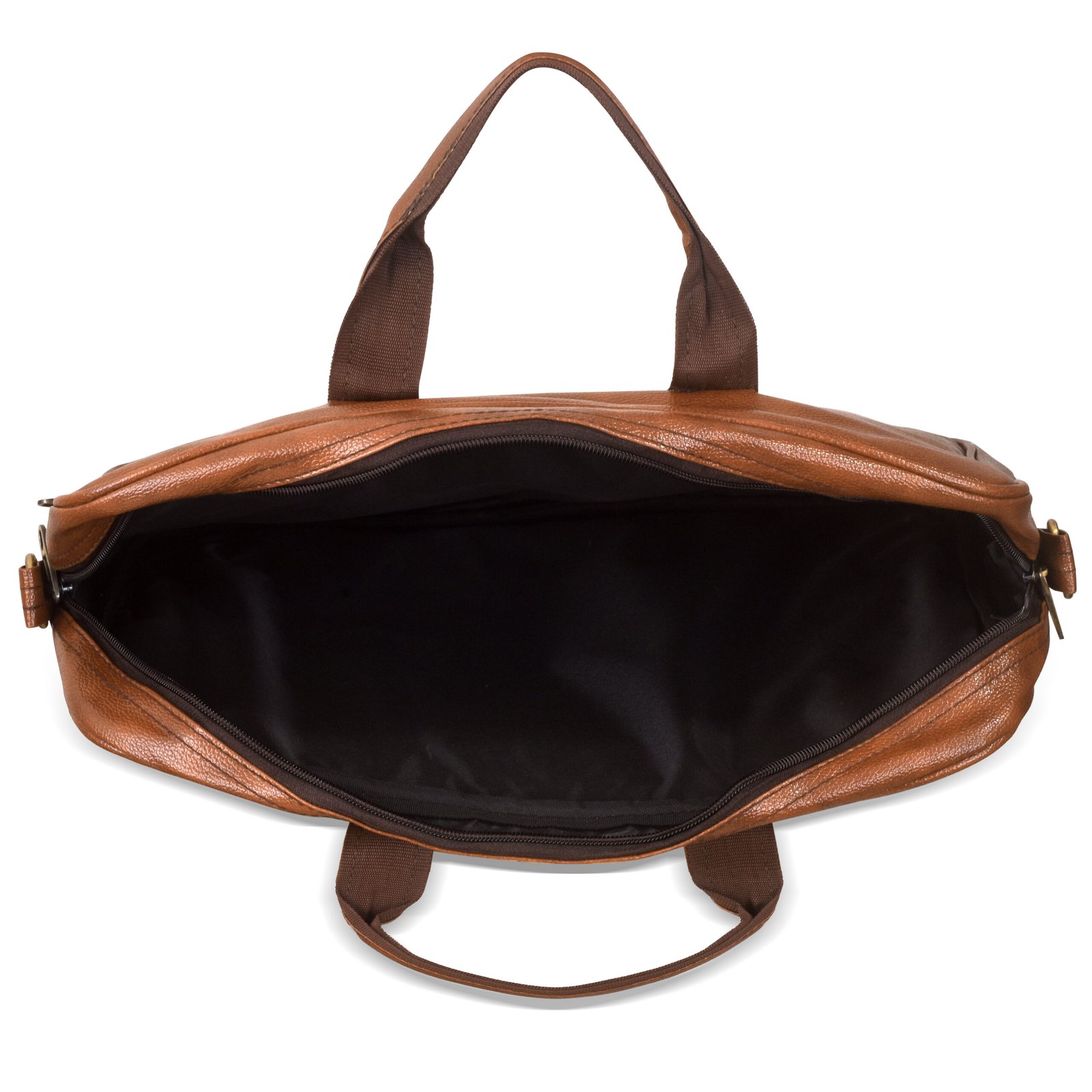 Glossy Tan Color Faux Leather 10L Messenger Bag BG04