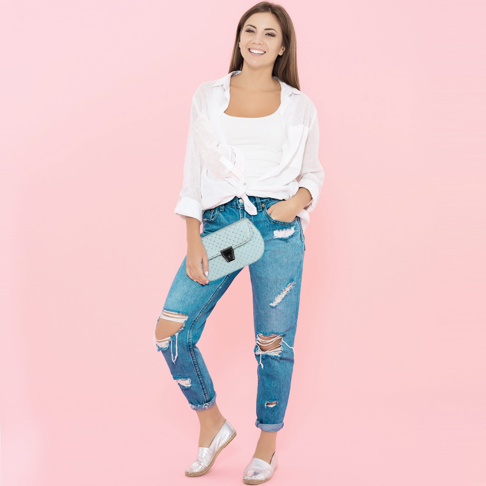 Sky Blue Designer Faux Leather Handbag HB57