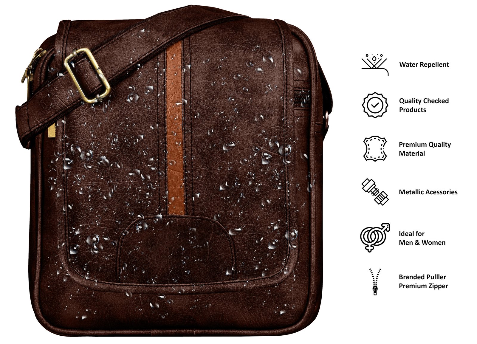 Brown Stylish Faux Leather Cross Body Sling Bag SL02