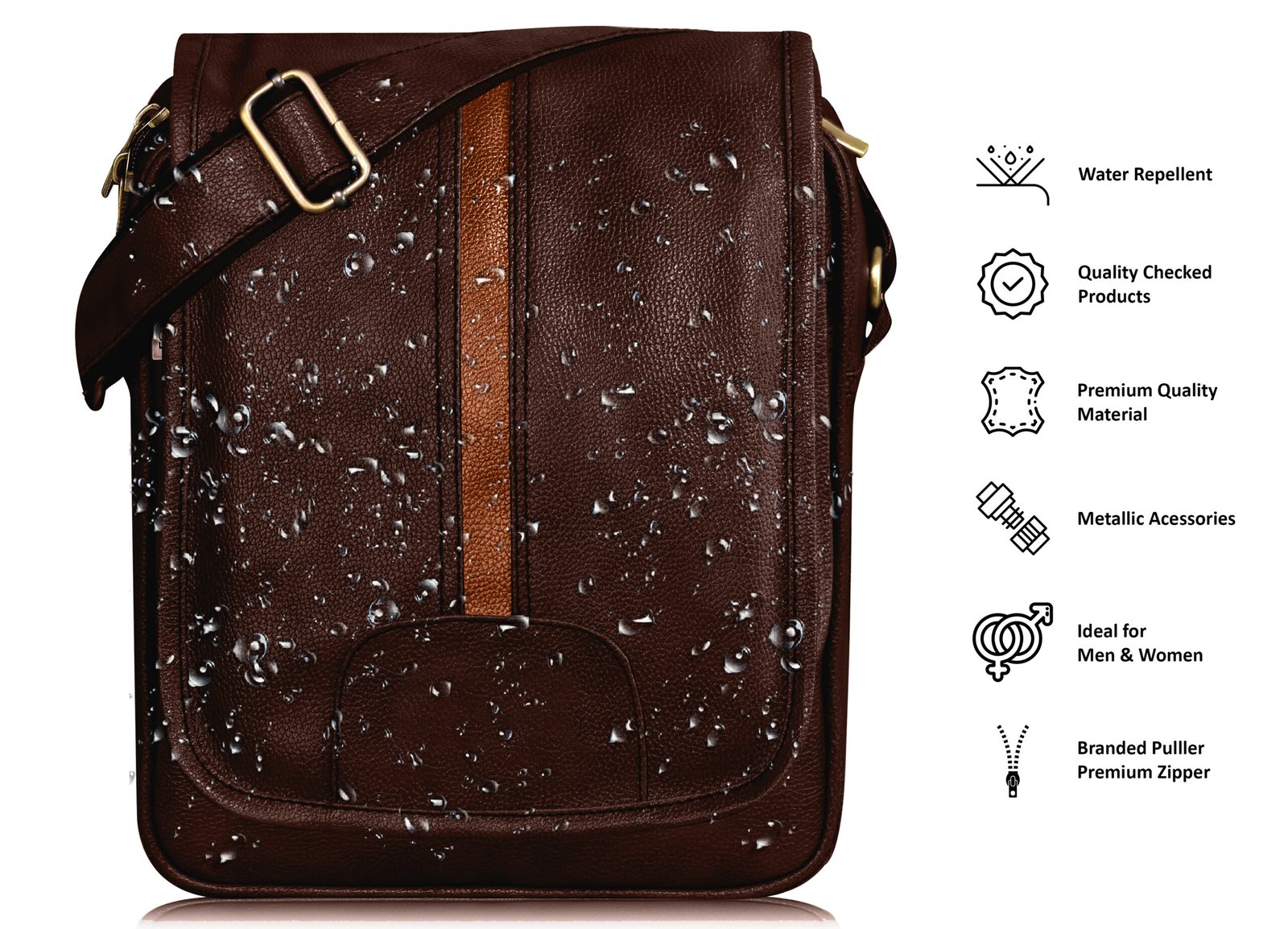 Brown Casual Faux Leather Cross Body Sling Bag SL05