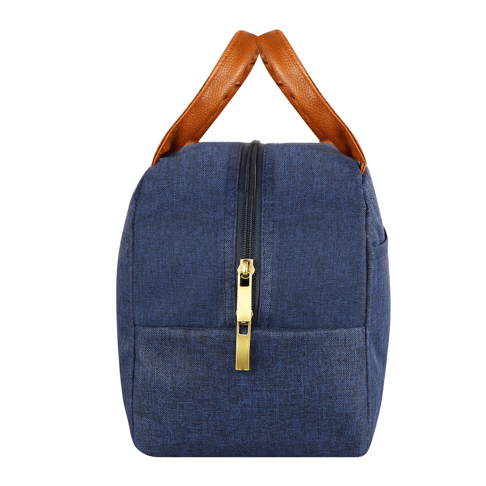 Blue Linen Textured Insulated Tiffin bag/Lunch Bag For Men & Women TB19