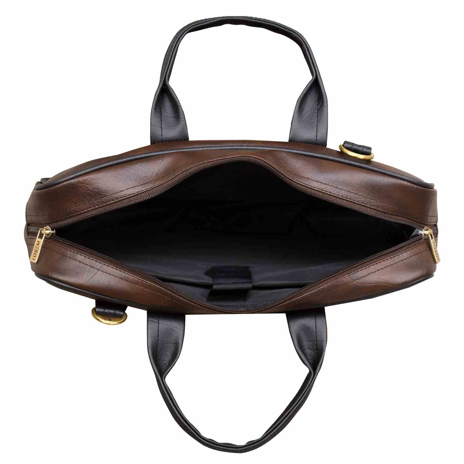 Brown & Black Color Faux Leather 10L Messenger Bag BG33