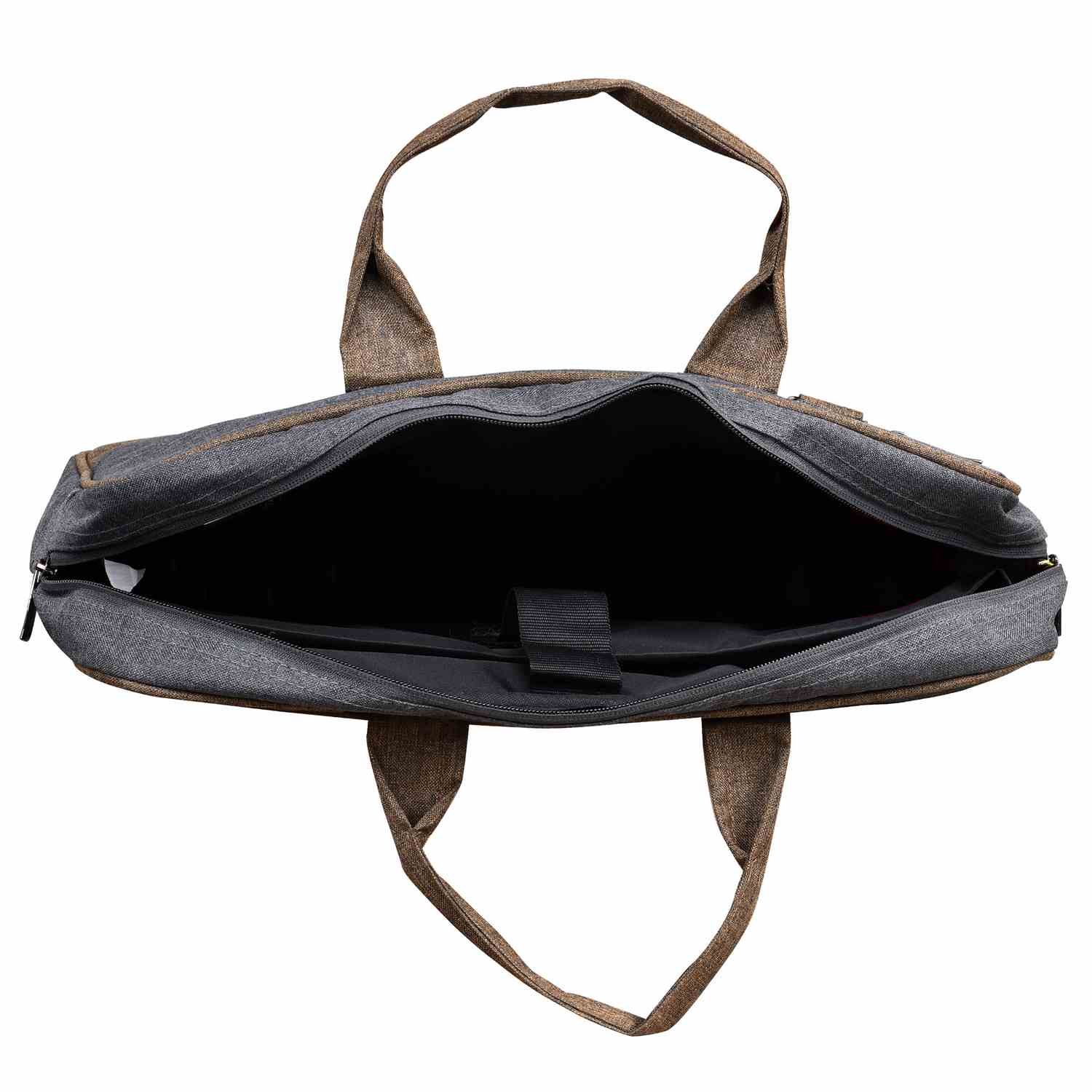 Grey & Khaki Color Faux Leather 10L Messenger Bag BG35