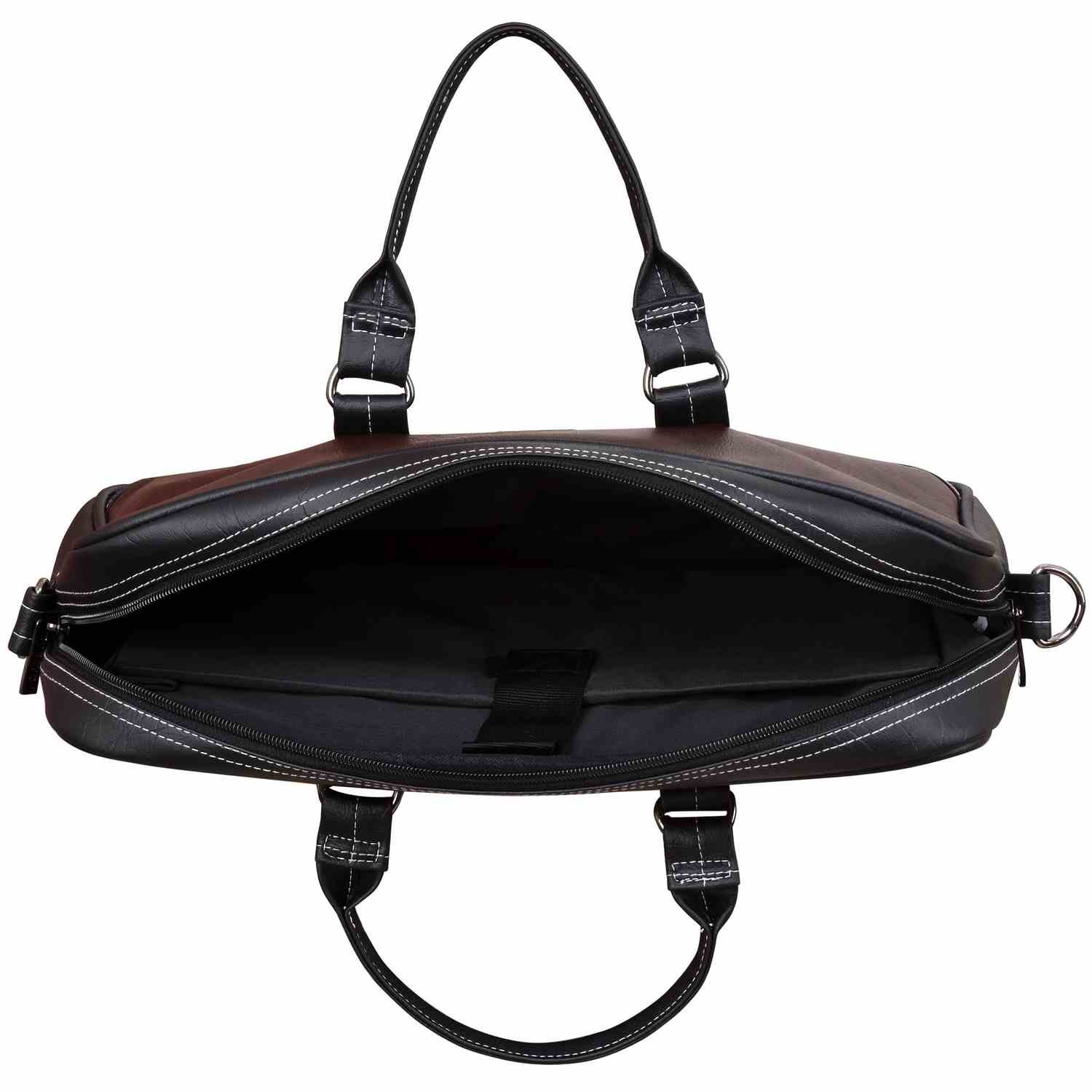 Brown & Black Color Faux Leather 10L Messenger Bag BG44