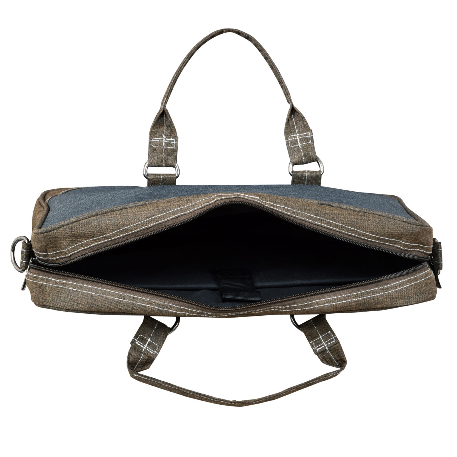 Grey & Khaki Color Linen 10L Messenger Bag BG46