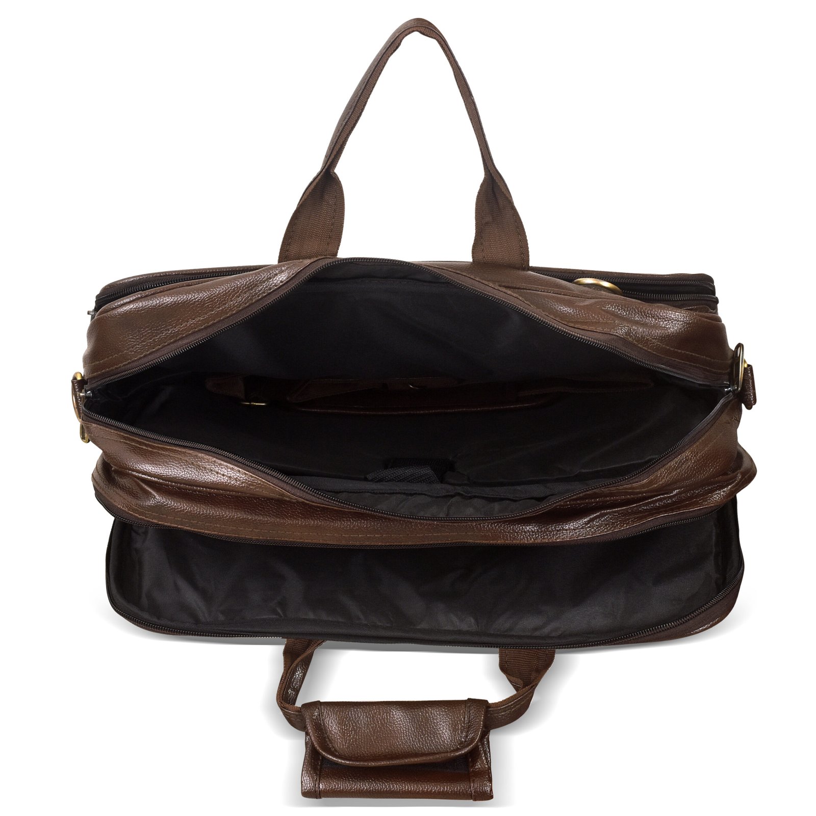 Chocolate Color Faux Leather 28L Messenger Bag BG08