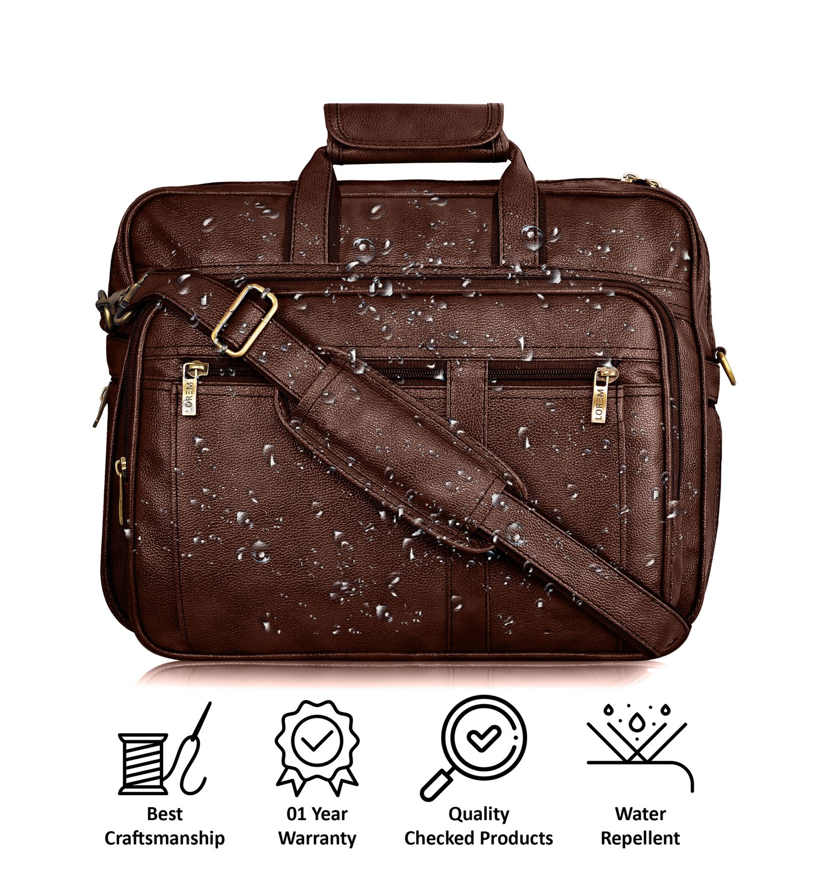 Brown Color Faux Leather 28L Messenger Bag BG61