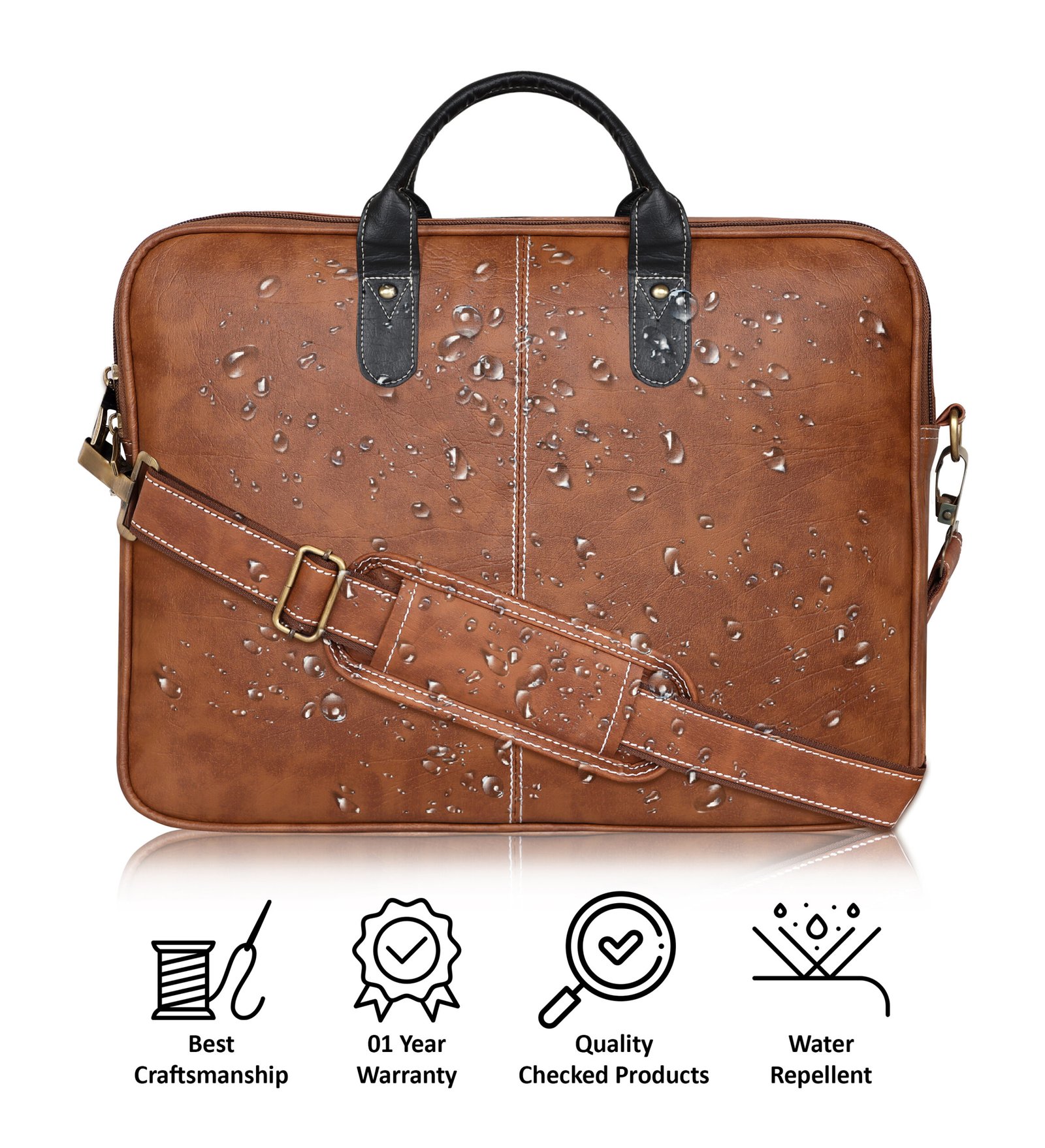 Tan Color faux leather 10L Messenger Bag BG68