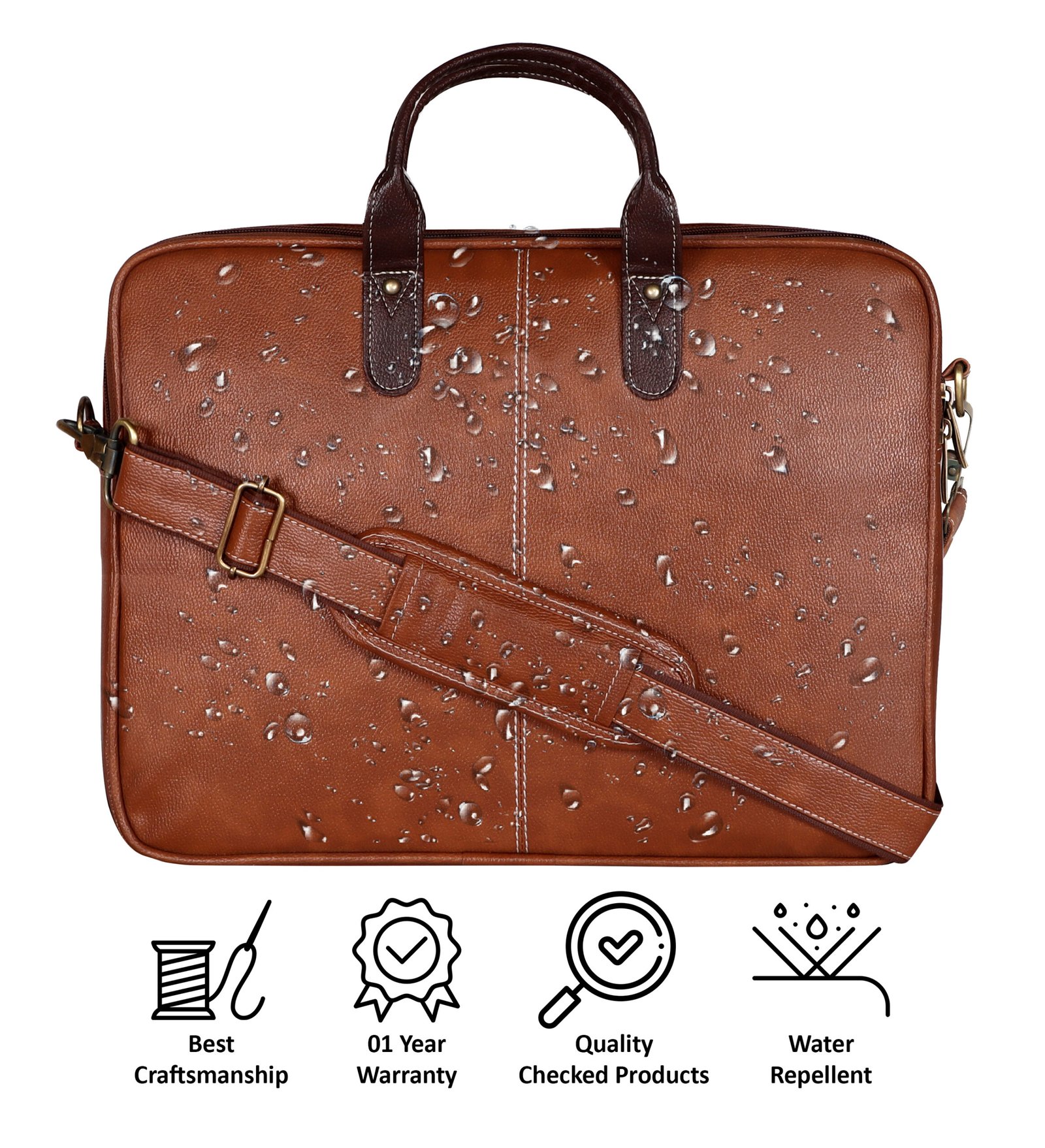 Tan Color faux leather 10L Messenger Bag BG69