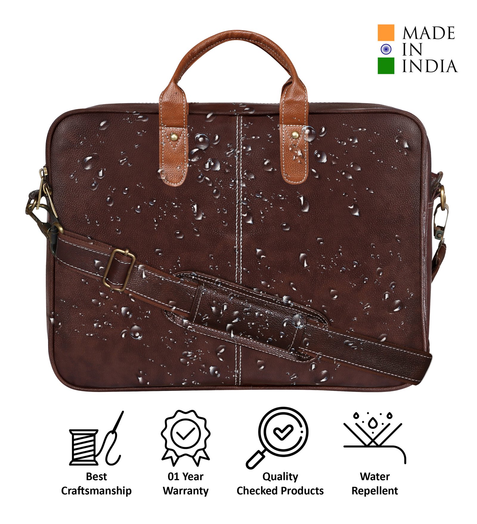 Brown Color faux leather 10L Messenger Bag BG70