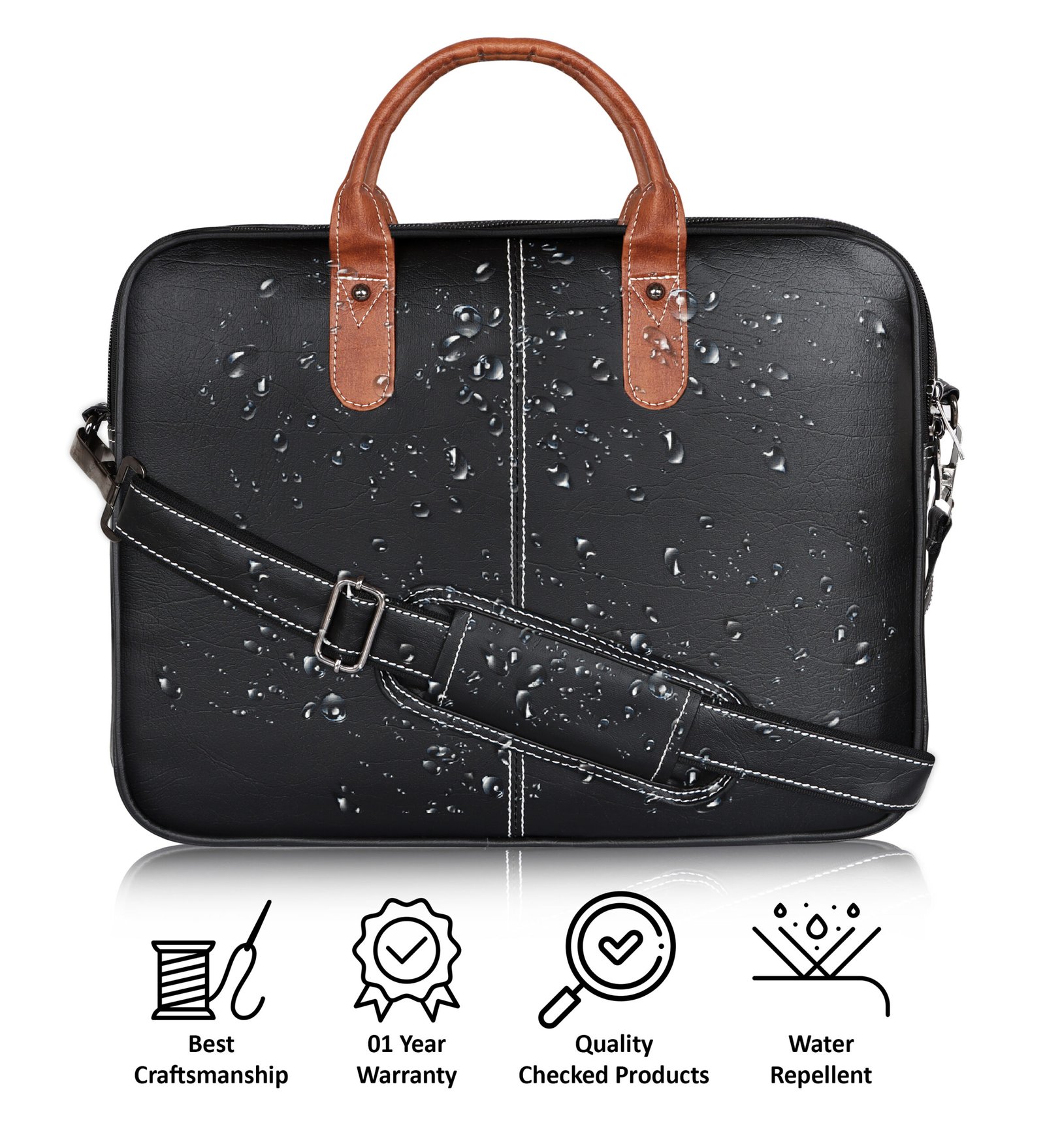 Black Color faux leather 10L Messenger Bag BG71