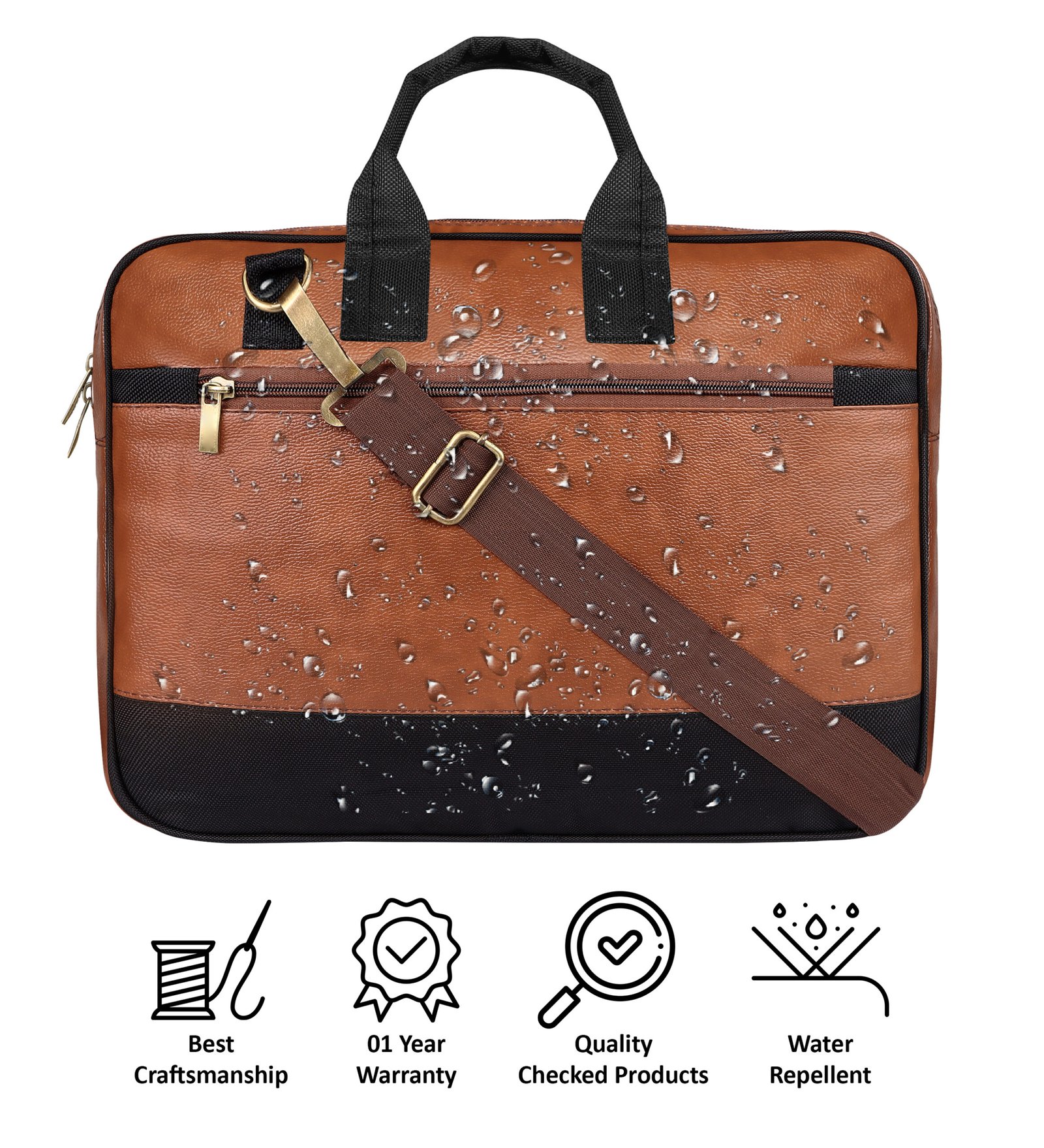 Tan Color faux leather 10L Messenger Bag BG82