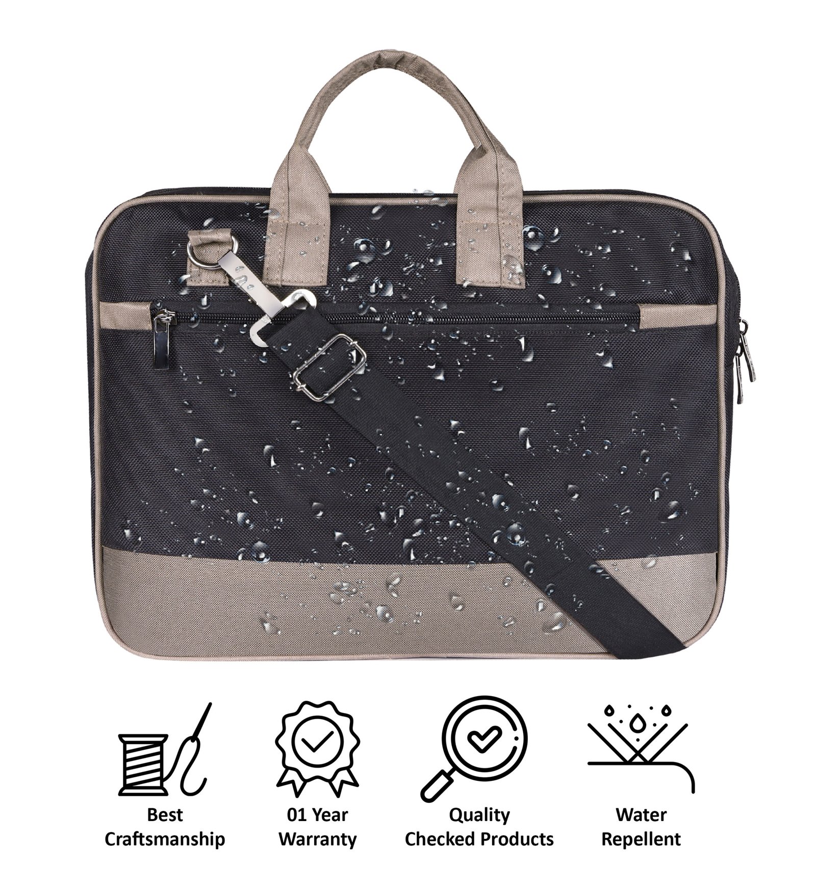 Black Color PVC Coated Fabric 10L Messenger Bag BG83