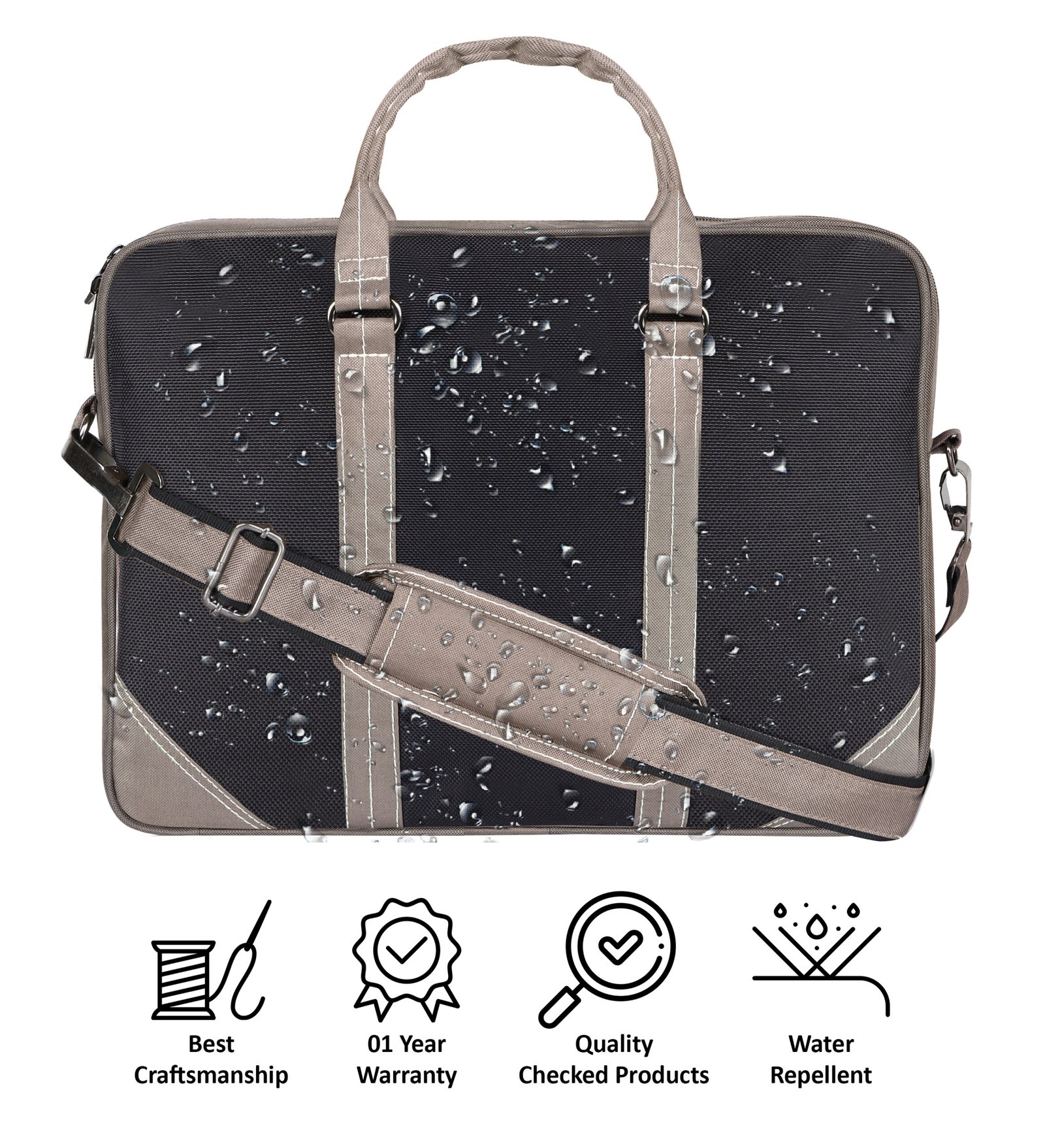 Black Color PVC Coated Fabric 10L Messenger Bag BG88