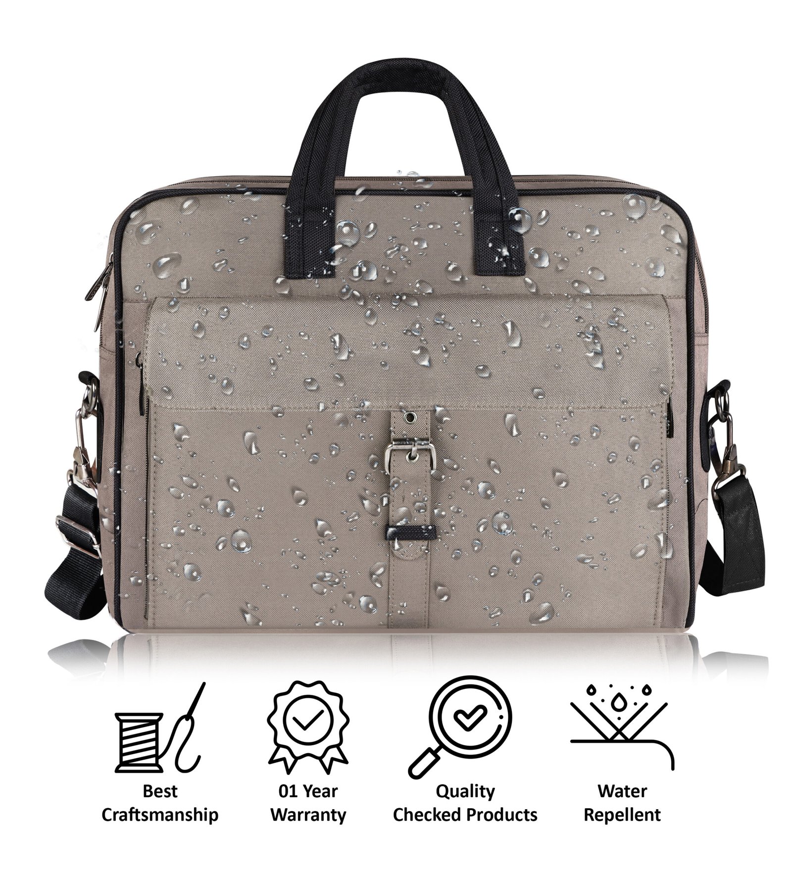 Grey Color Linen fabric 10L Messenger Bag BG92