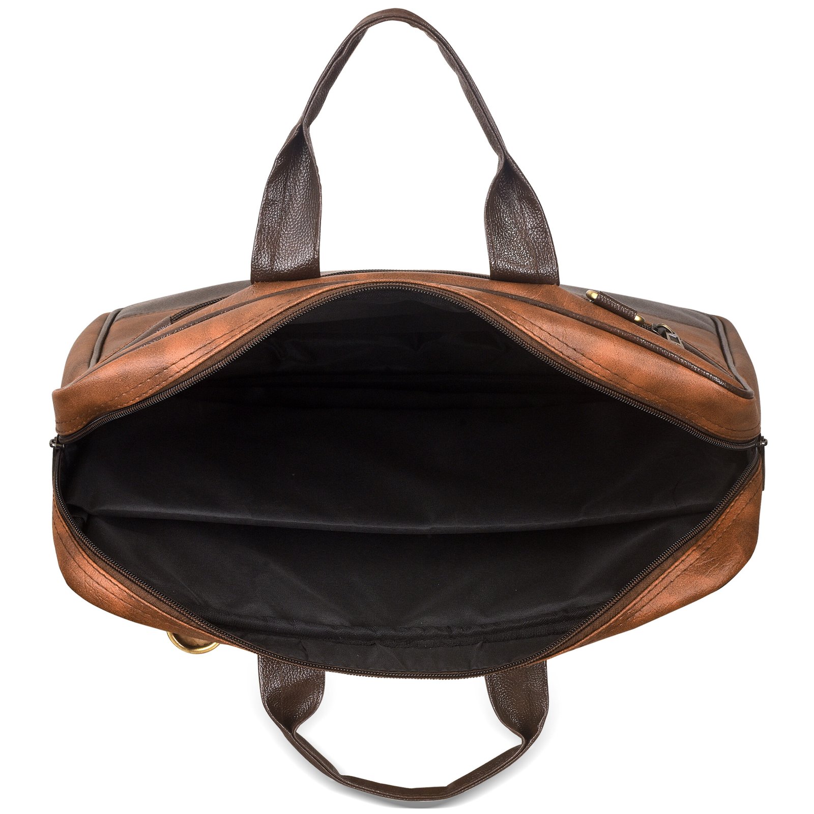 Tan & Brown Color Faux Leather 10L Messenger Bag BG12