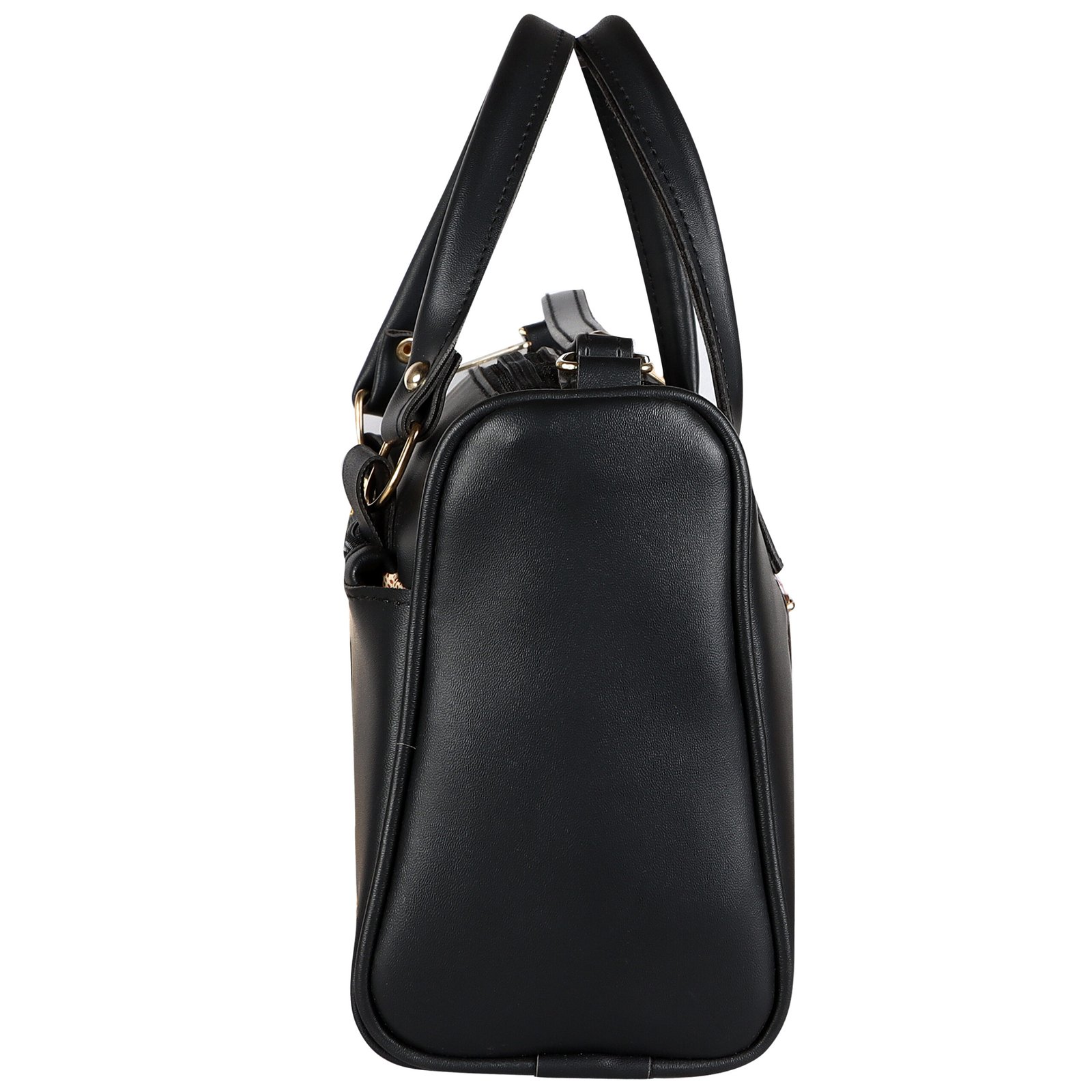 Black Luxurious Faux Leather Handbag With Teddy Bear HB17