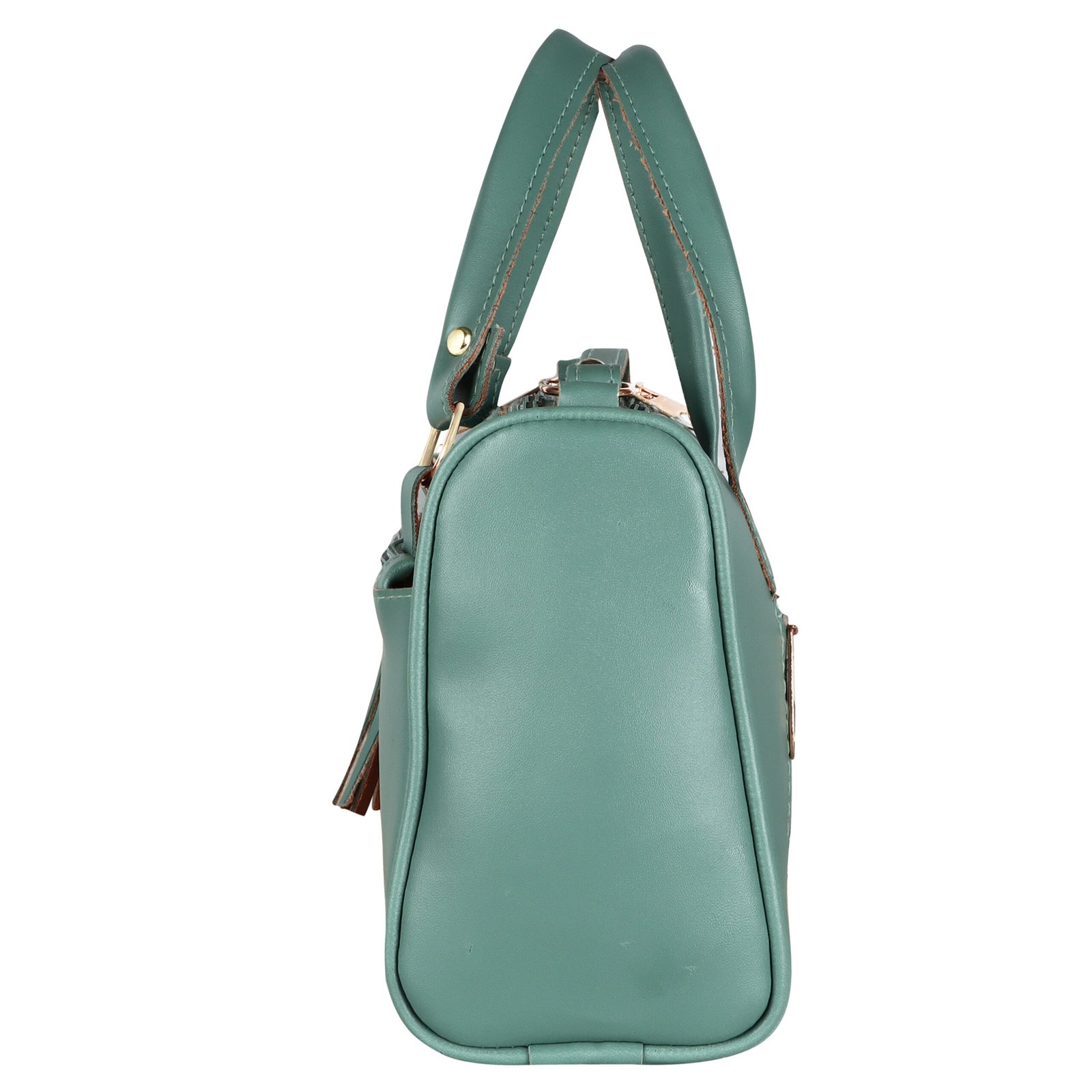 Green Luxurious Faux Leather Handbag With Teddy Bear HB20