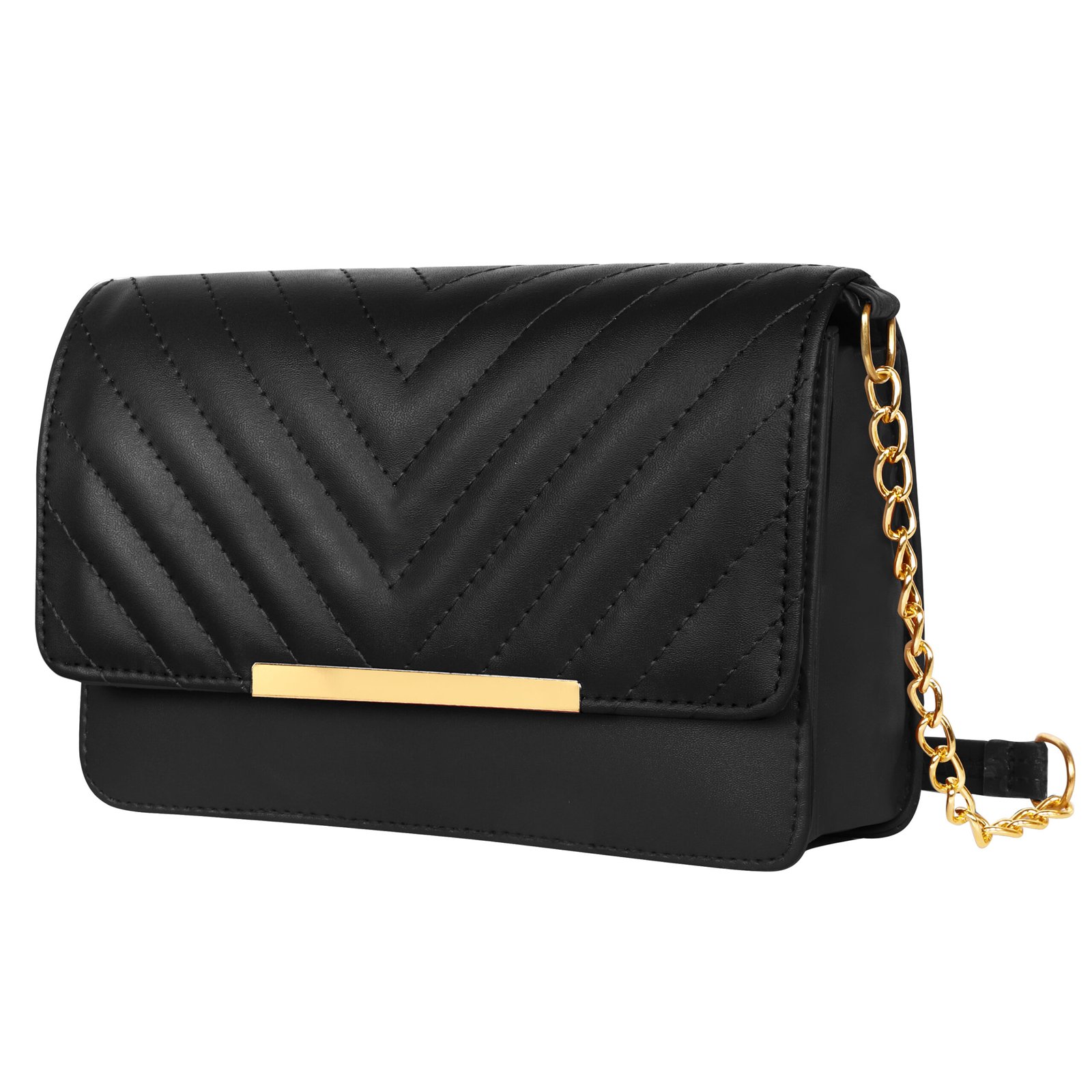 Black Designer Faux Leather Handbag HB37