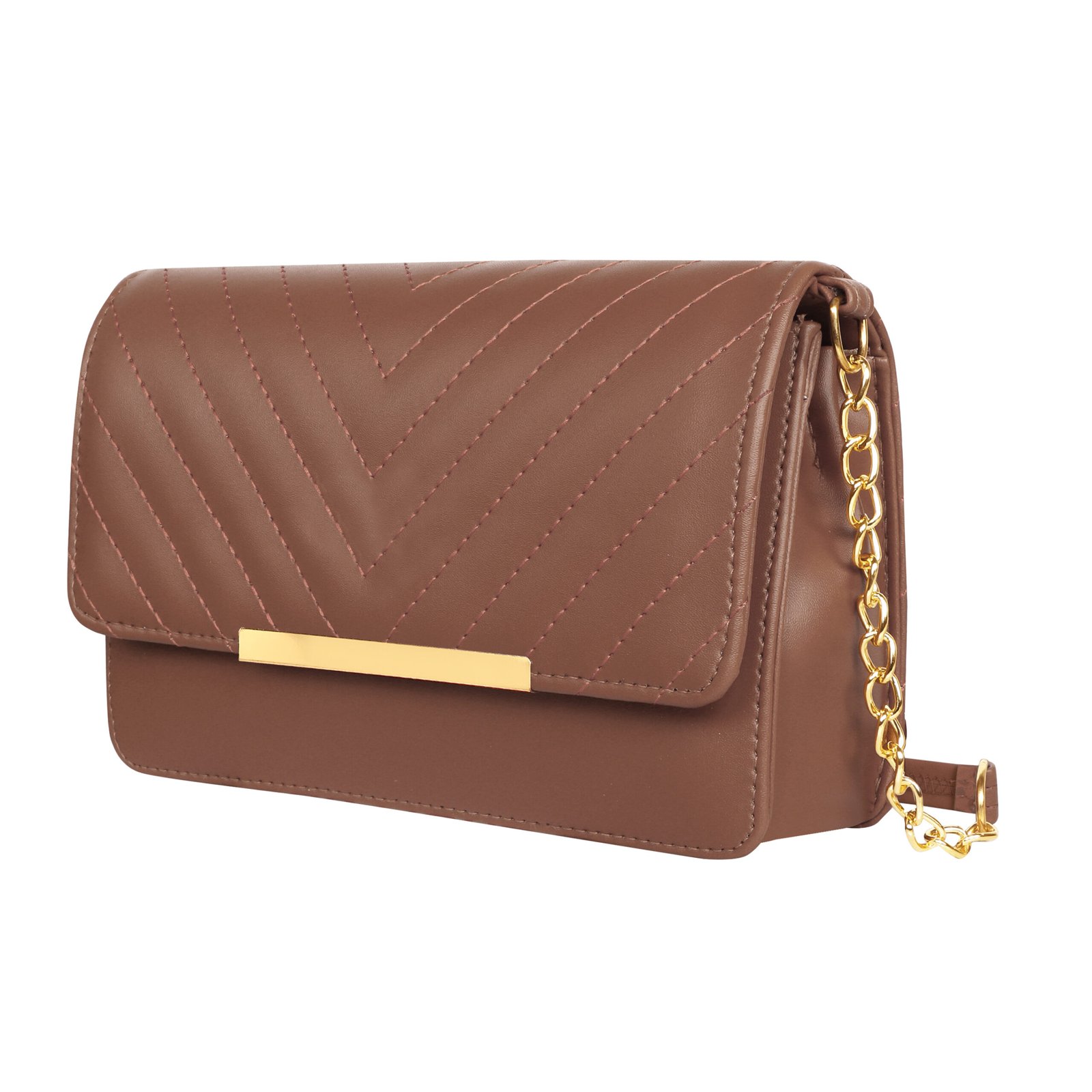 Brown Designer Faux Leather Handbag HB41