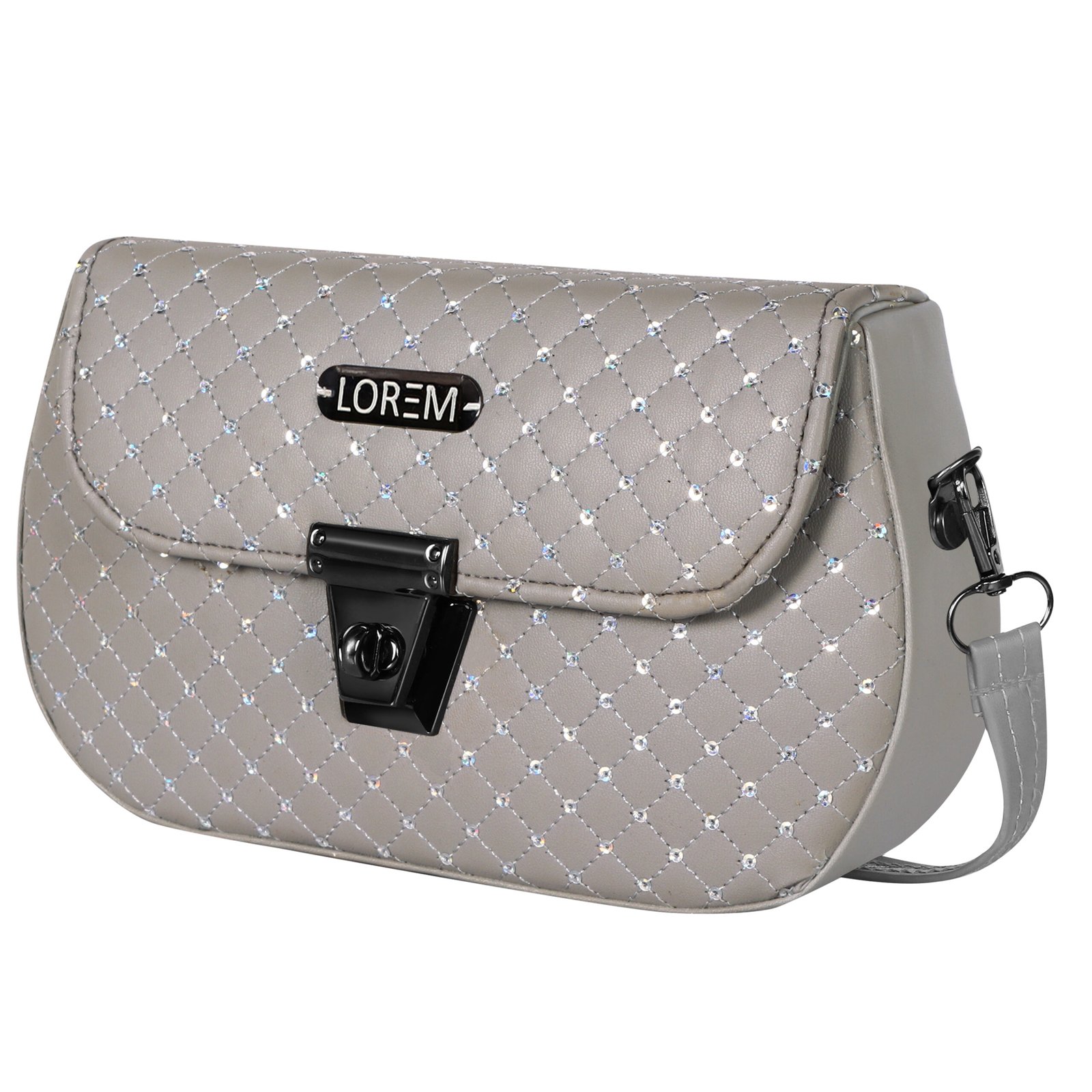Grey Designer Faux Leather Handbag HB54