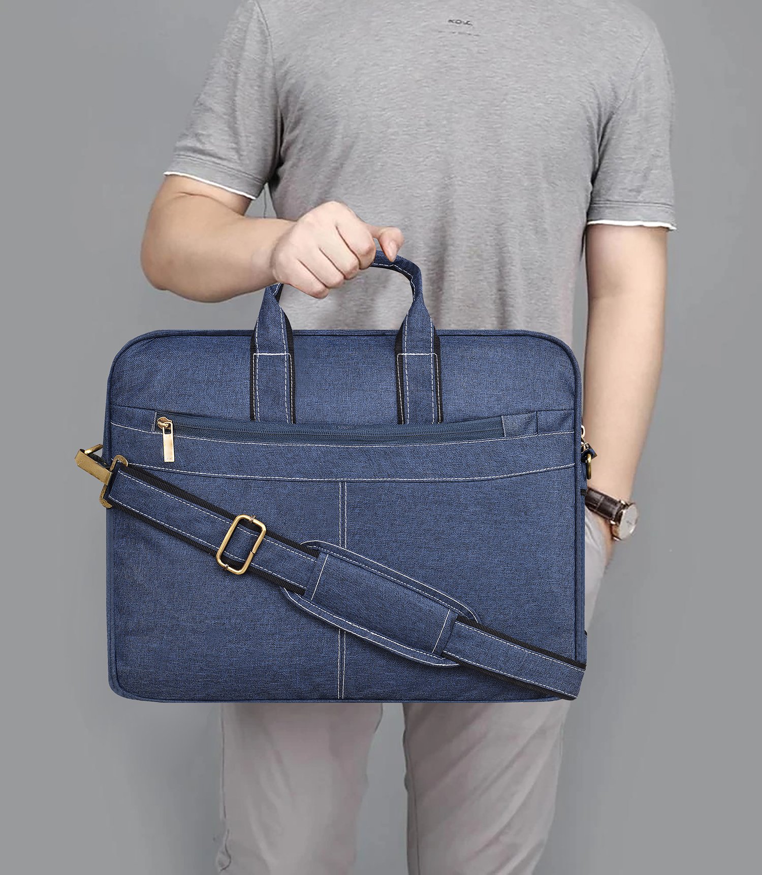 Blue Color Linen 10L Messenger Bag BG38