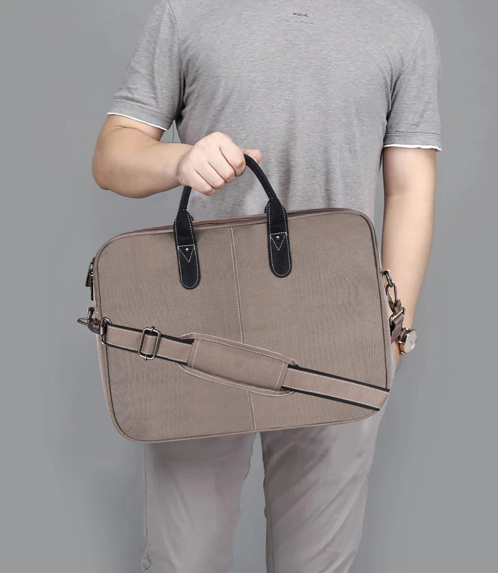 Grey Color PVC Coated Fabric 10L Messenger Bag BG77