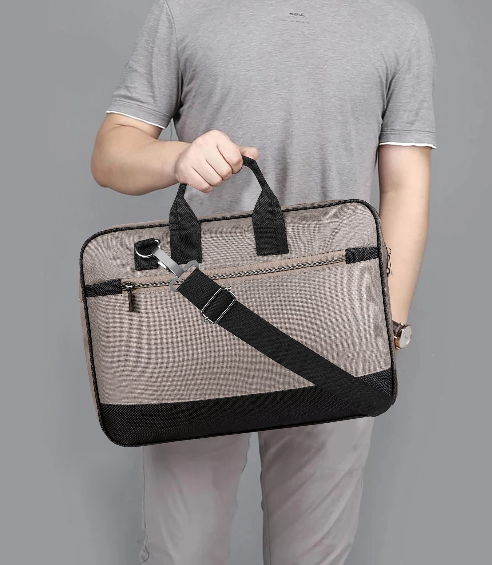 Grey Color PVC Coated Fabric 10L Messenger Bag BG84