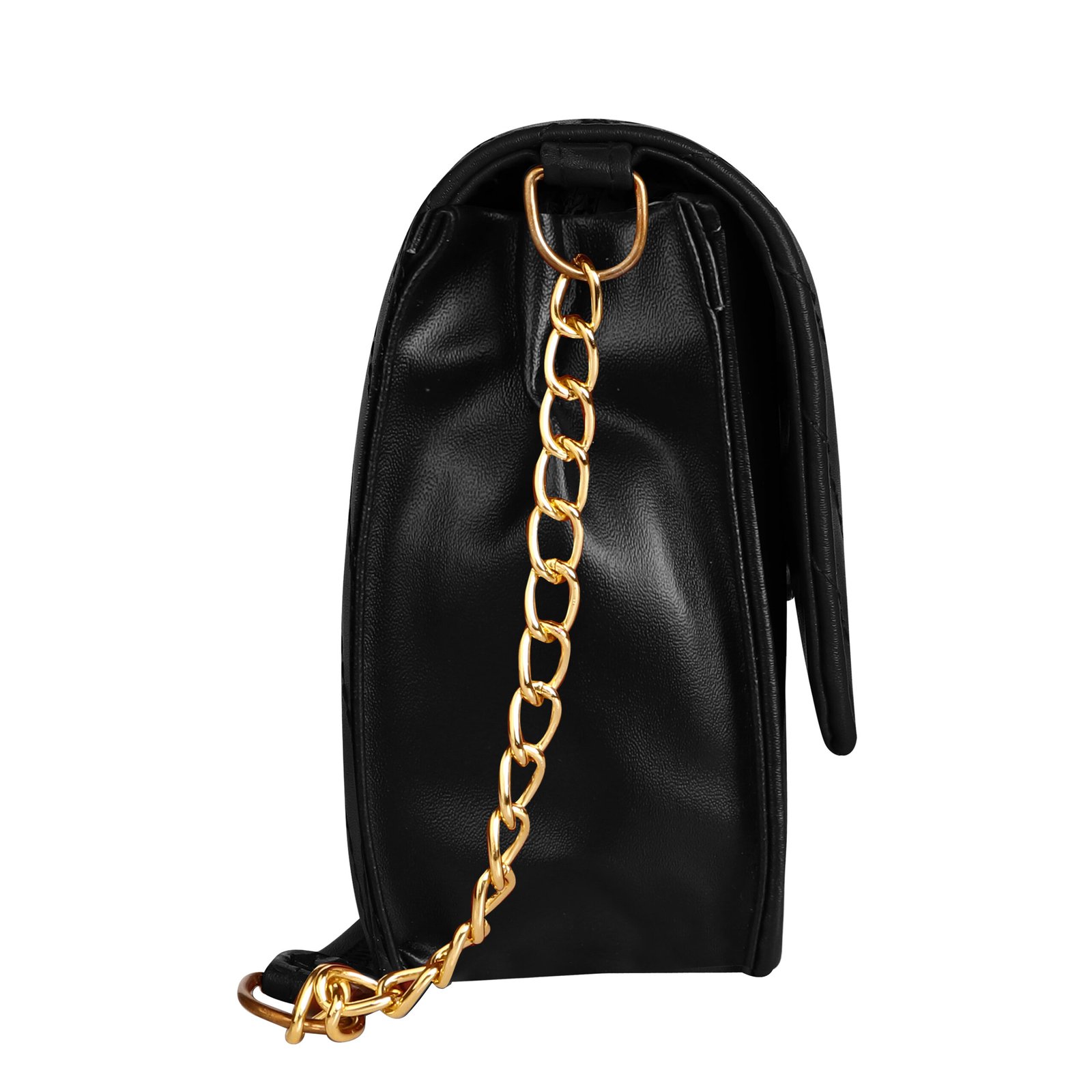 Black Designer Faux Leather Handbag HB37