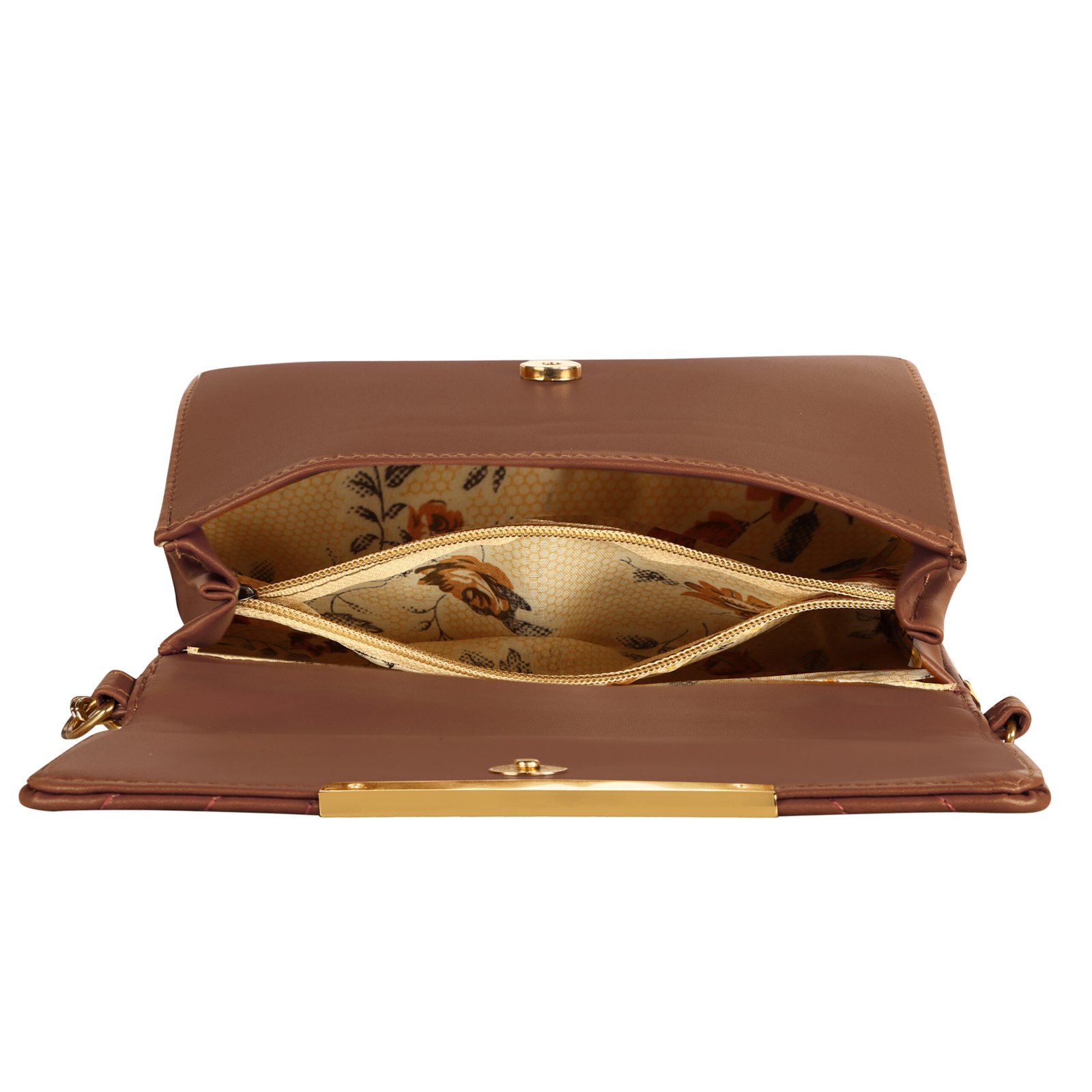 Brown Designer Faux Leather Handbag HB41