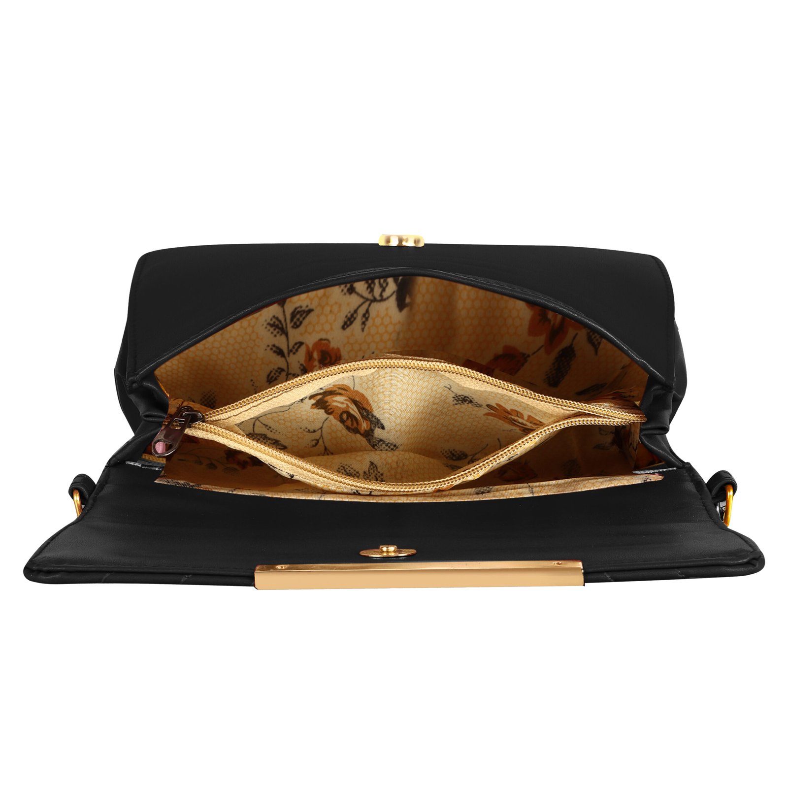 Black Designer Faux Leather Handbag HB37