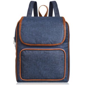 Blue & Tan Linen PVC 6.19L Dual Tone BackPack BP06