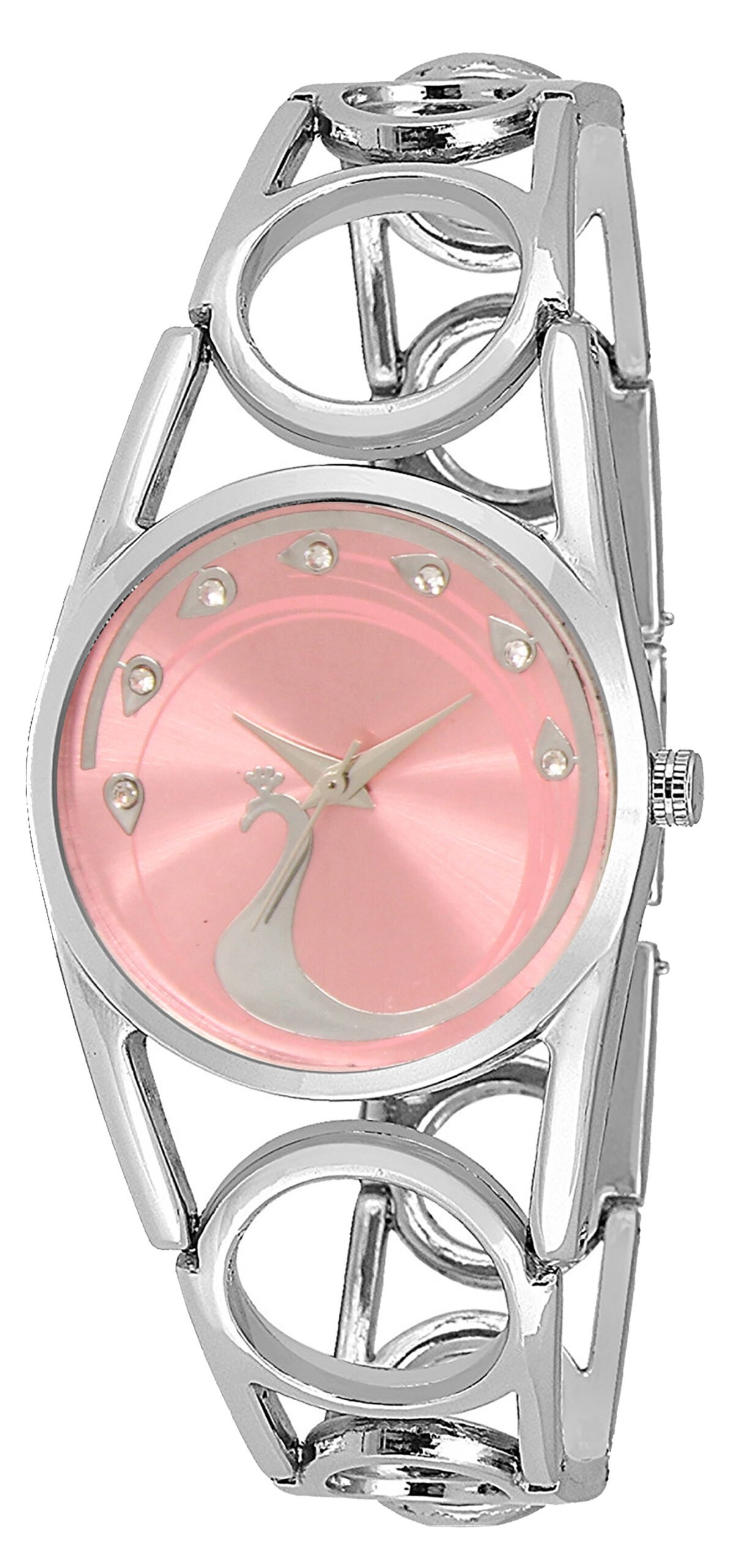 Pink Peacock Design Analog Watch For Women LR233