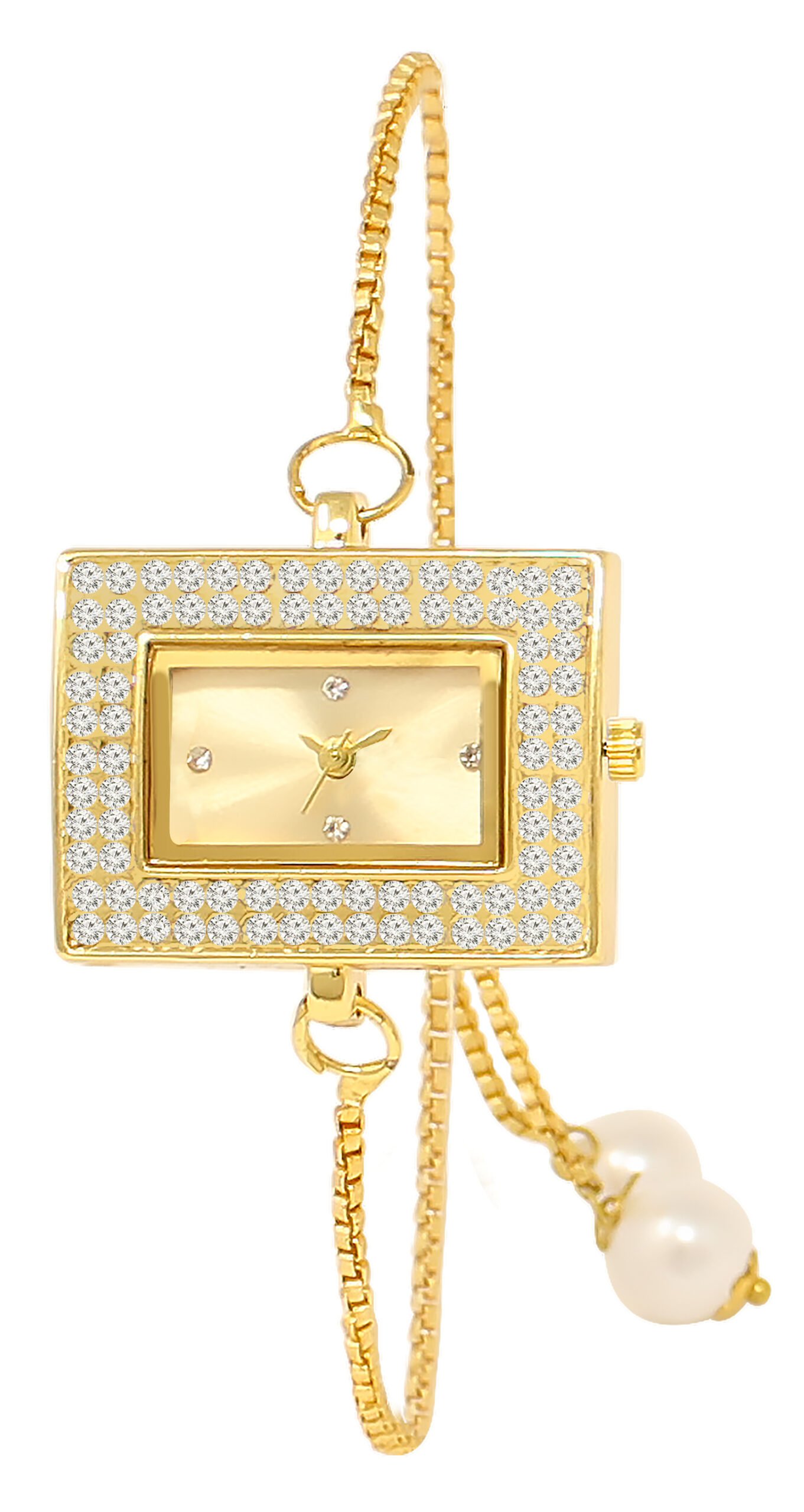 Gold Square Braclet Analog Watch For Women LR247