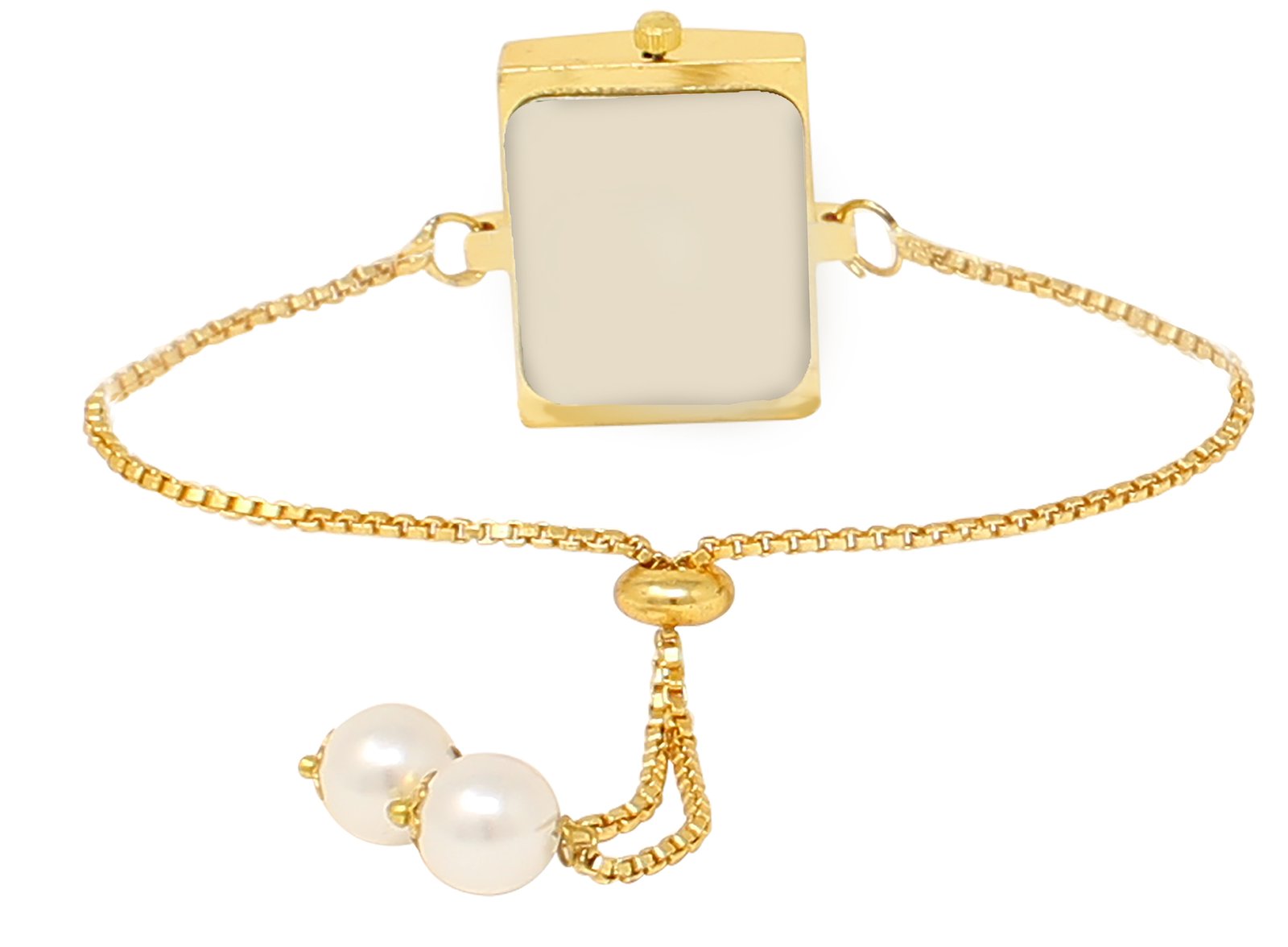 Gold Square Braclet Analog Watch For Women LR247