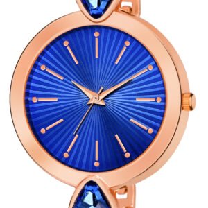 Blue Fancy Stone Analog Watch For Women LR276