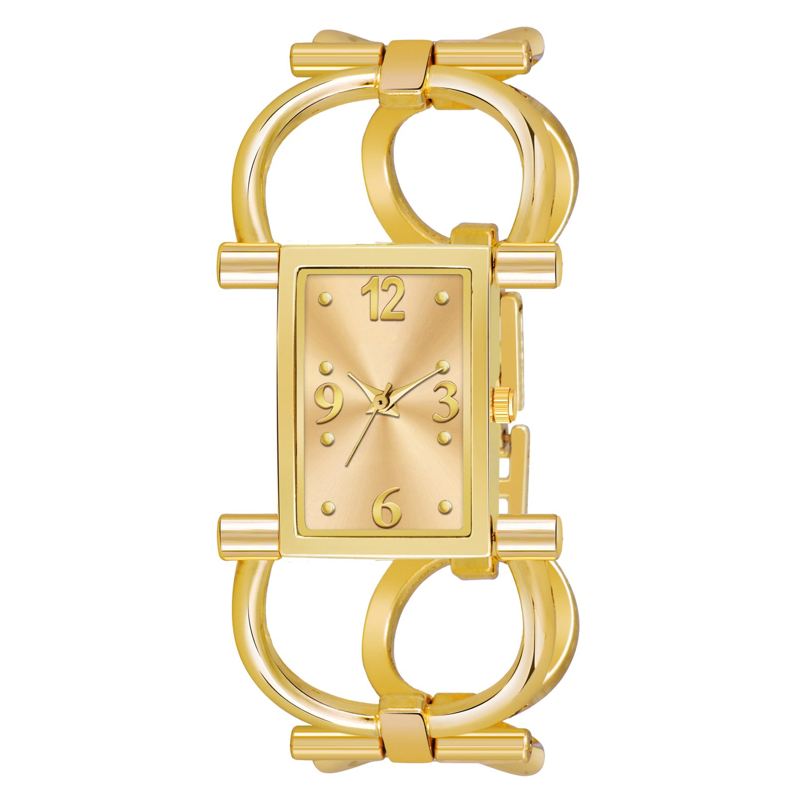 Gold Trending Square Braclet Analog Watch For Women LR294