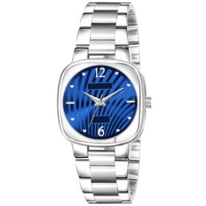 Blue Abstract Floral Analog Watch For Women LR307