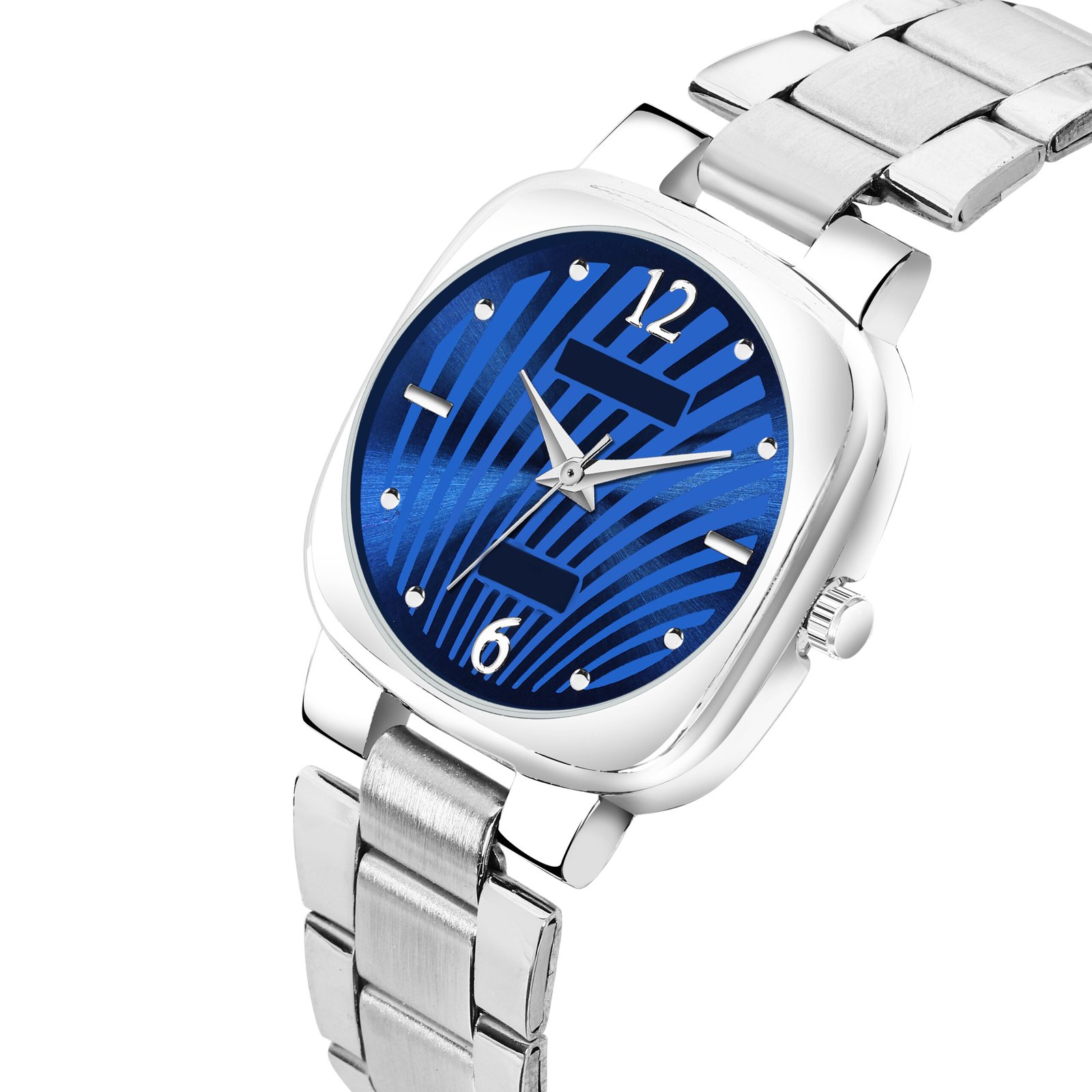Blue Abstract Floral Analog Watch For Women LR307