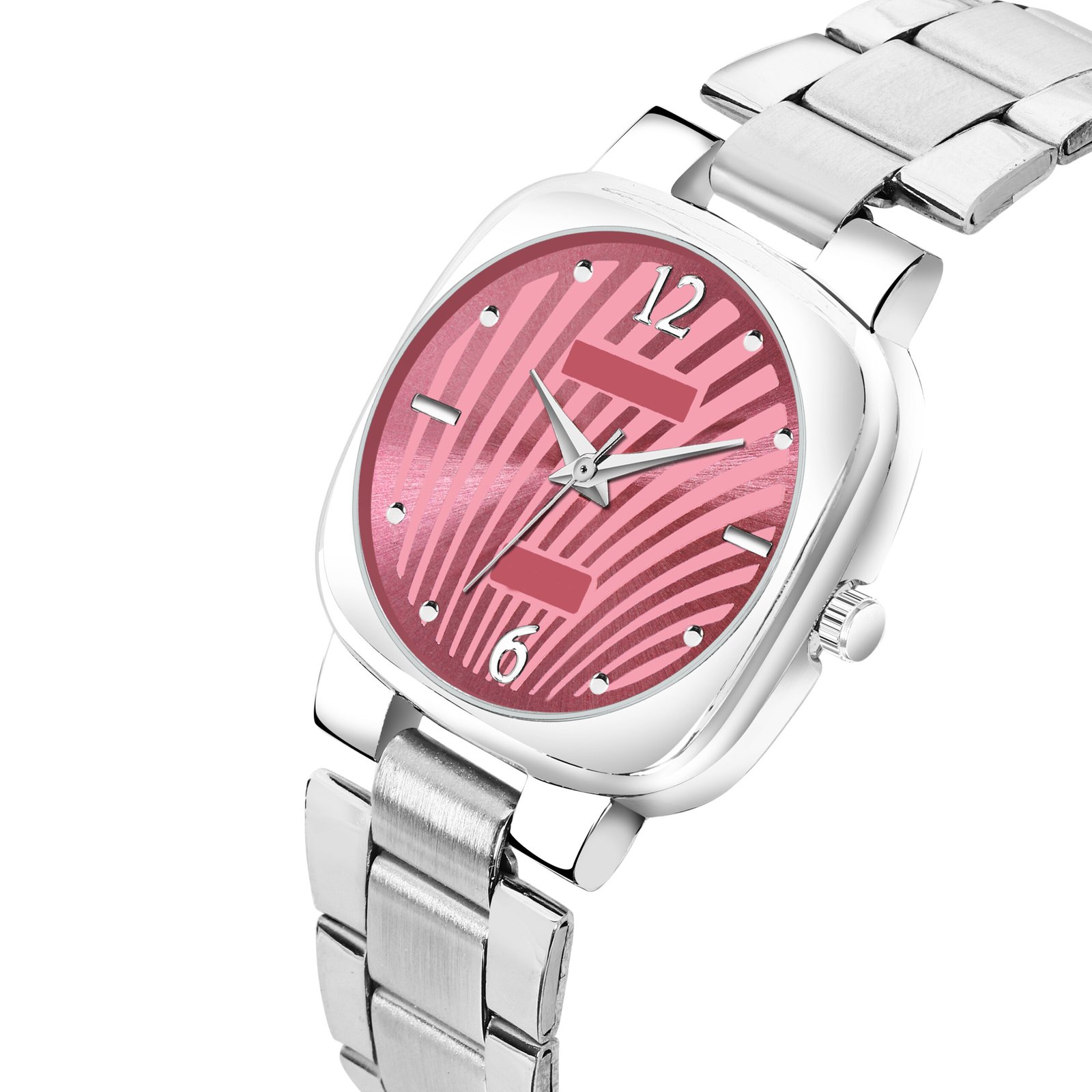 Pink Abstract Floral Analog Watch For Women LR308