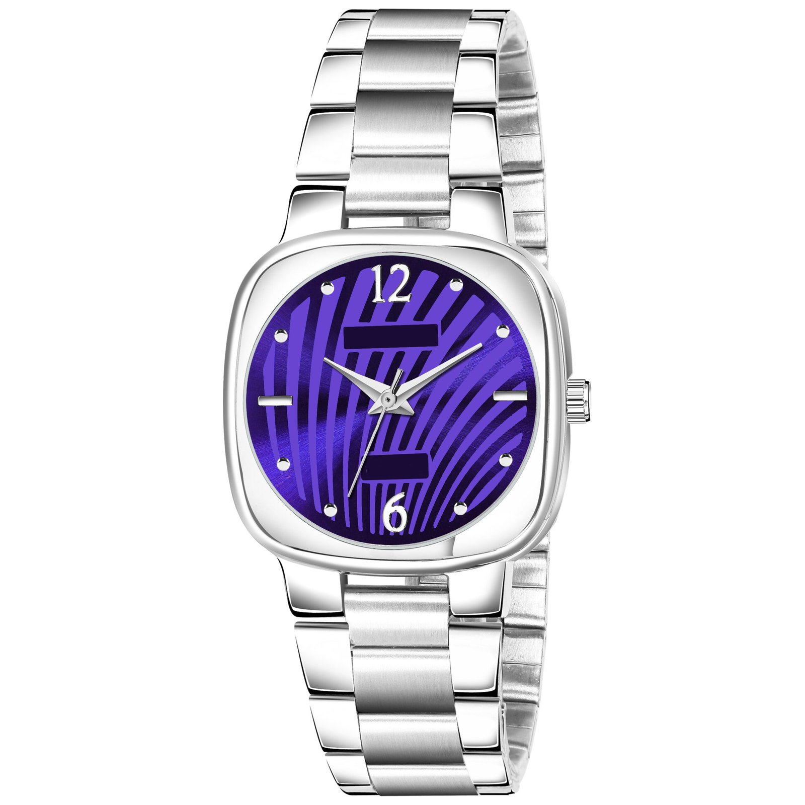 Purple Abstract Floral Analog Watch For Women LR309