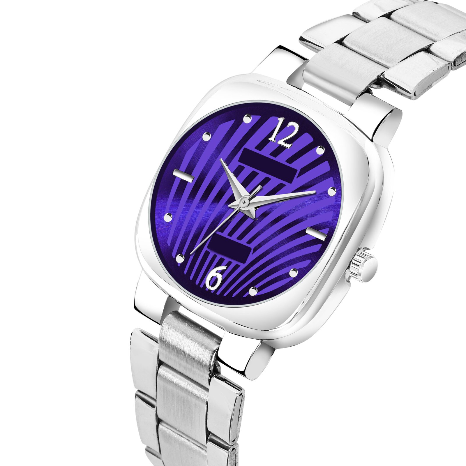 Purple Abstract Floral Analog Watch For Women LR309