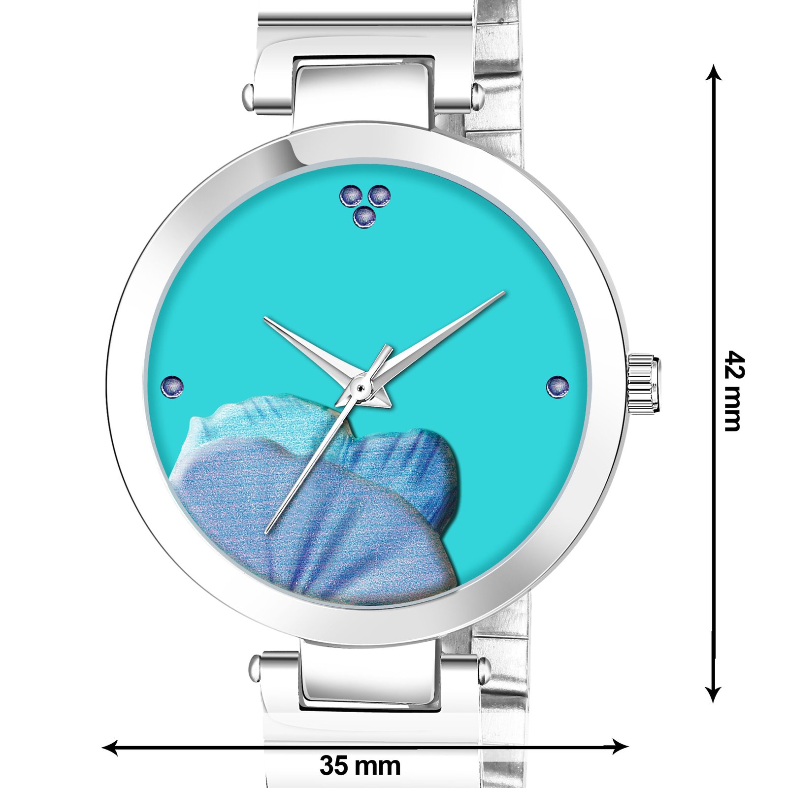Sky Blue Flower Designer Analog Watch For Women LR310