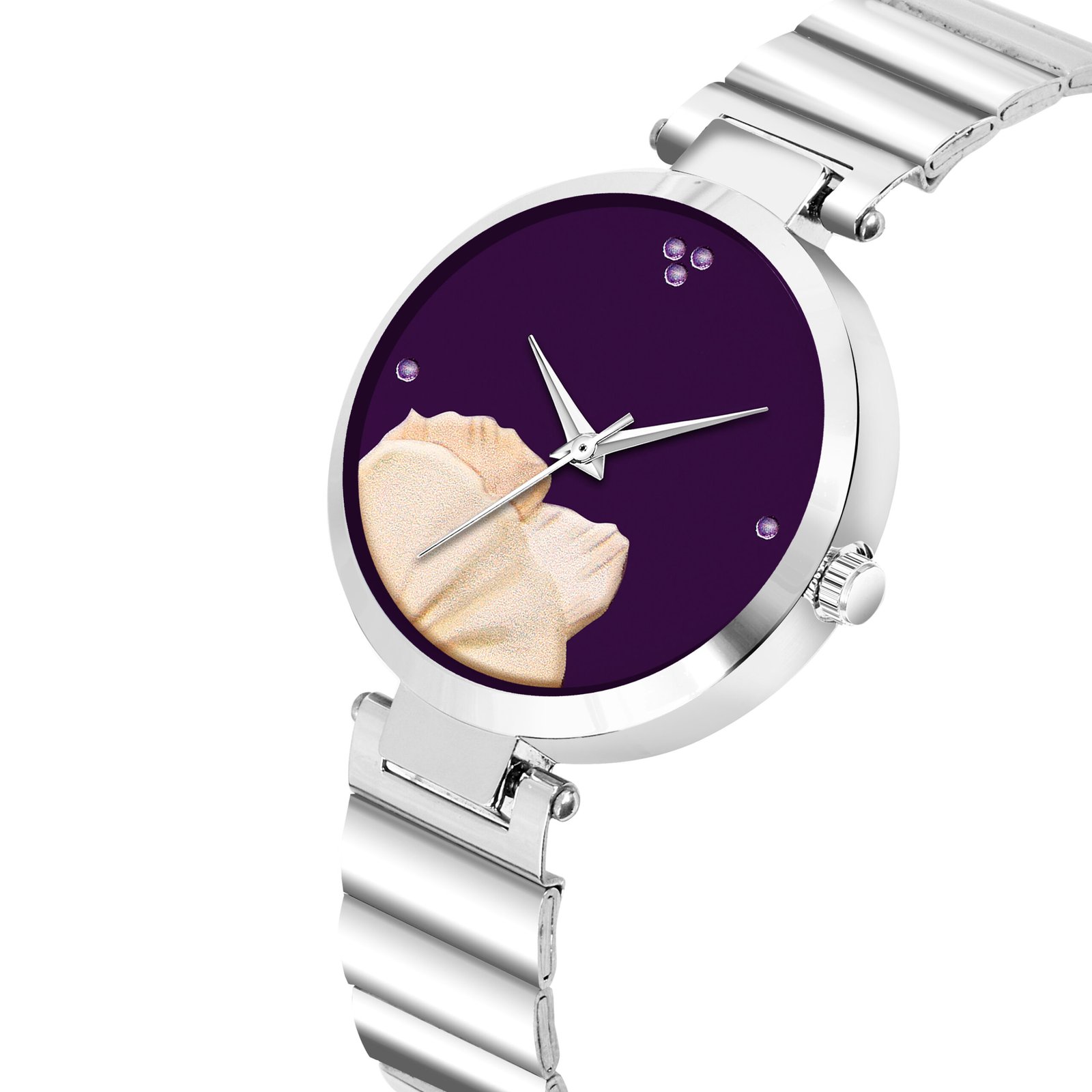 Purple Flower Designer Analog Watch For Women LR311