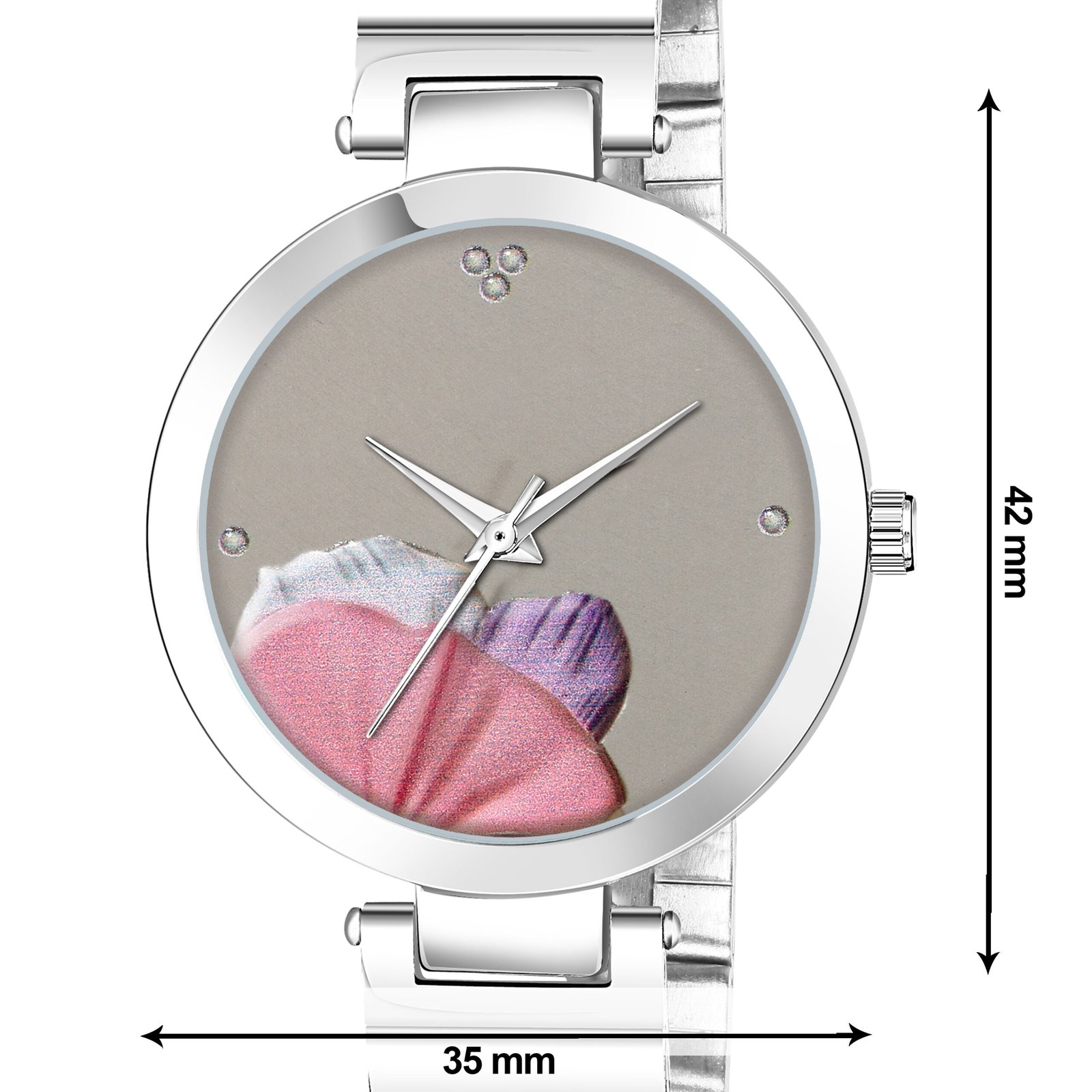 Grey Flower Designer Analog Watch For Women LR312