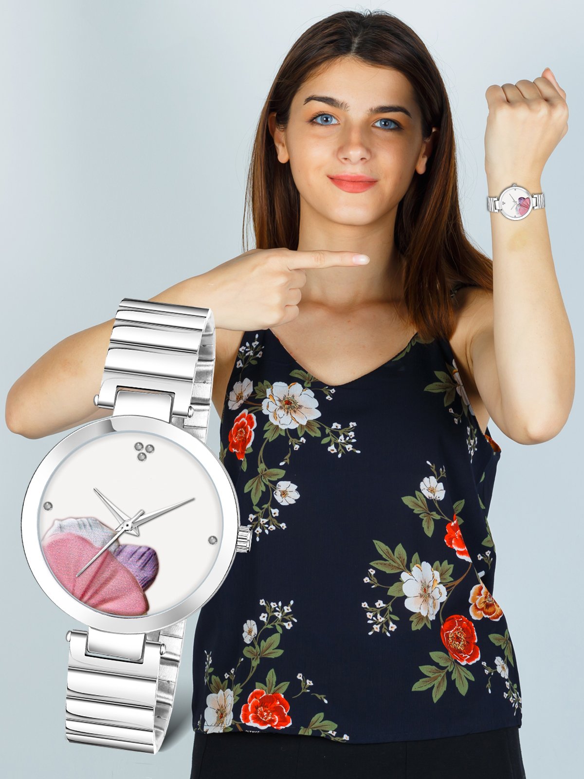 White Flower Designer Analog Watch For Women LR314