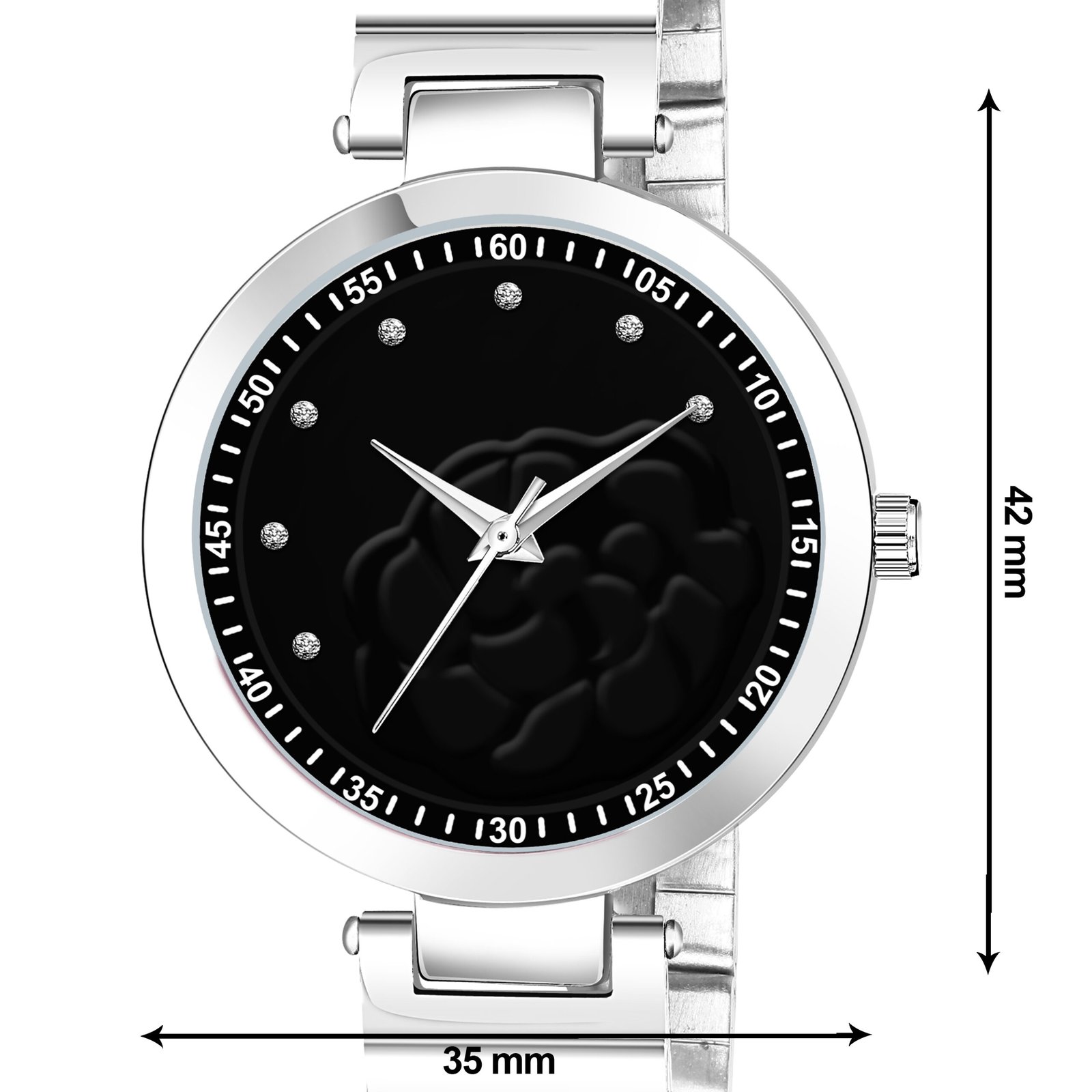 Black Fancy Analog Watch For Women LR315